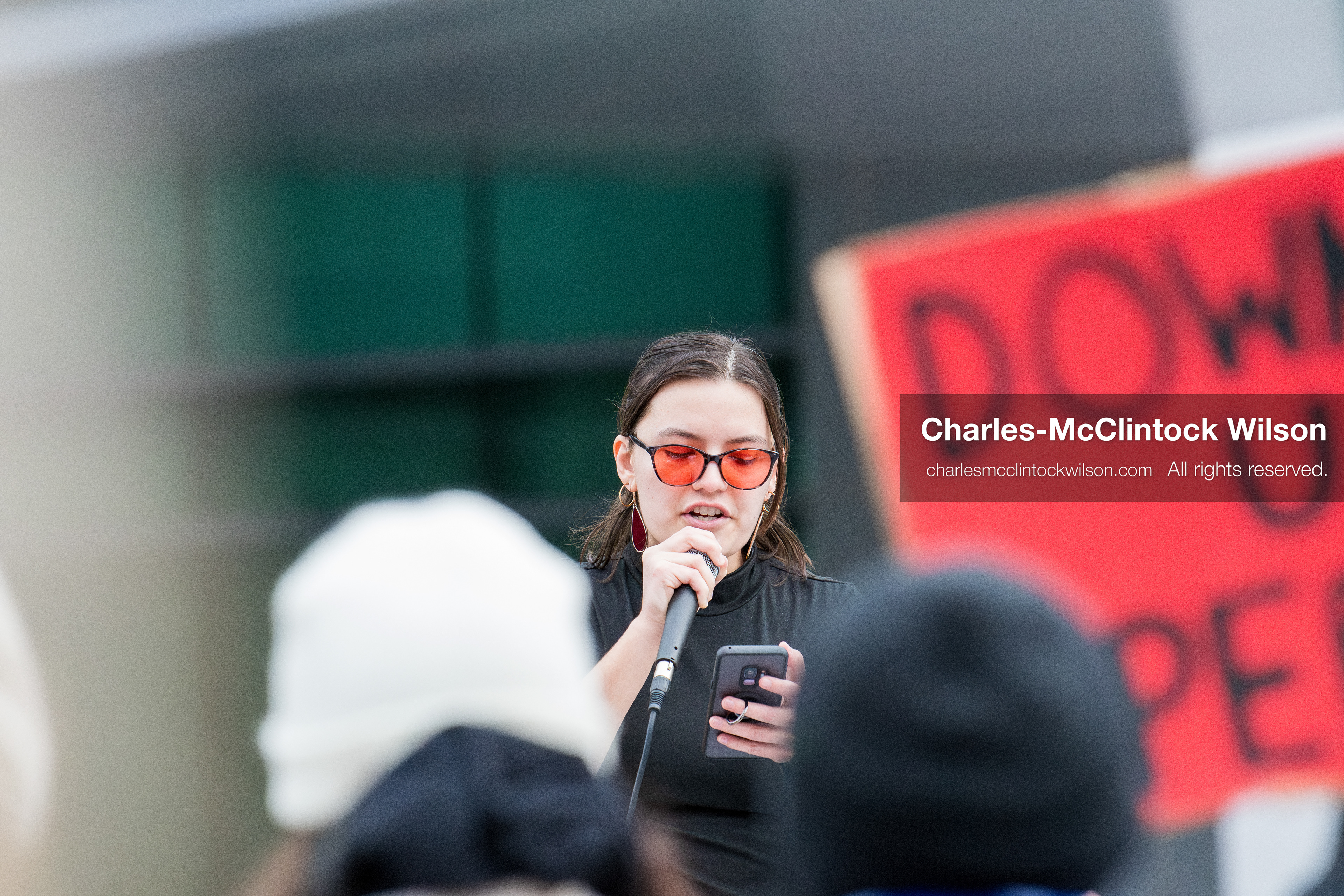 January 3, 2026, Salt Lake City, Utah, USA: A speaker addresses demonstrators during a protest against US military action in Venezuela outside the Wallace Federal Building in Salt Lake City, Utah. The protest was part of a nationwide mobilization opposing airstrikes and foreign intervention. (Credit Image: (c) Charles‑McClintock Wilson/ZUMA Press Wire)