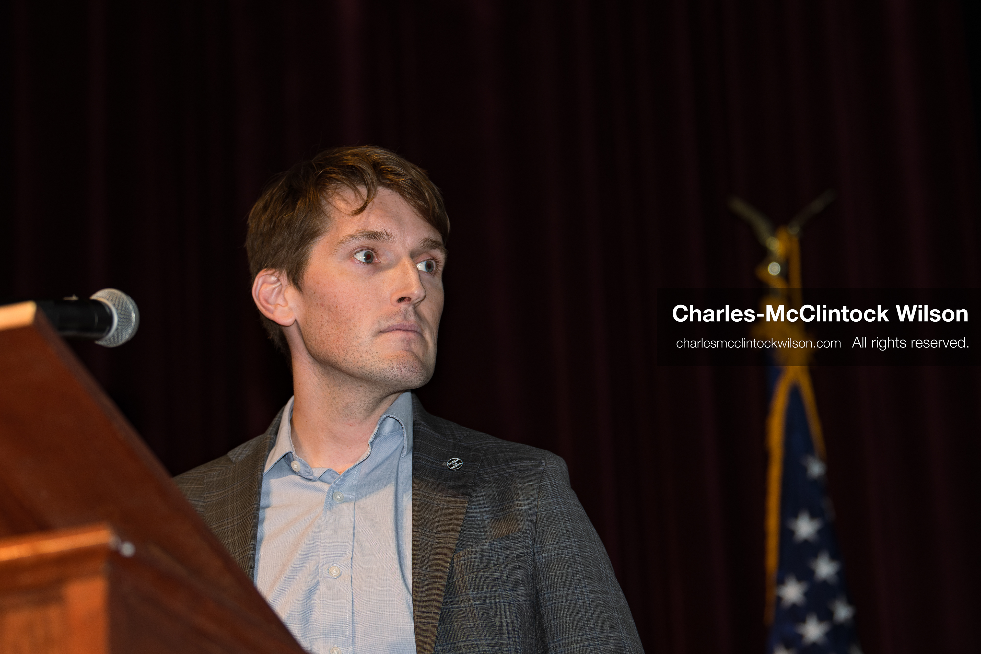 April 25, 2026, Sandy, Utah, USA: NATE BLOUIN, a Utah state senator and a candidate for the Democratic nomination in Utah's 1st Congressional District, speaks during the 2026 Utah Democratic Convention at Jordan High School in Sandy. (Credit Image: © Charles-McClintock Wilson/ZUMA Press Wire)
