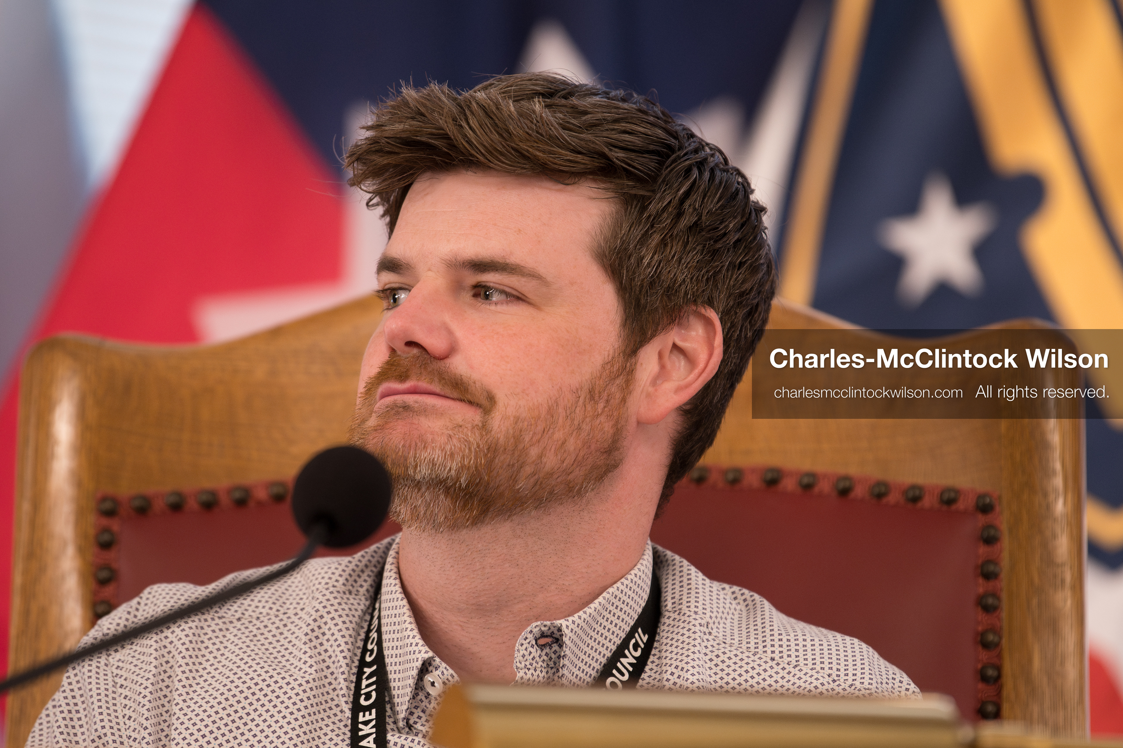 May 5, 2026, Salt Lake City, Utah, USA: Salt Lake City Council Member CHRIS WHARTON, who represents District 3, listens during the Salt Lake City Council's formal meeting in Salt Lake City on Tuesday, May 5, 2026. (Credit Image: © Charles-McClintock Wilson/ZUMA Press Wire)
