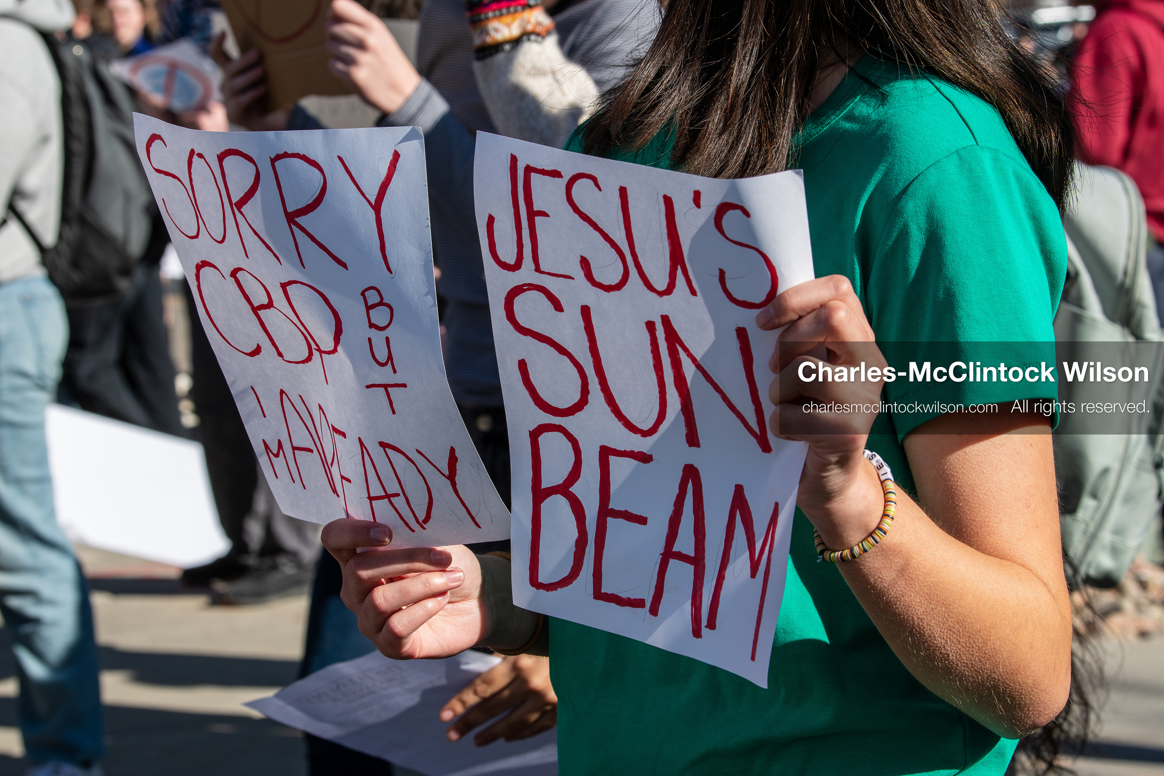 February 5, 2026, Provo, Utah, USA: Students and community members gather near Brigham Young University in Provo to demonstrate against the presence of US Customs and Border Protection recruiters at a career fair held on the BYU campus. (Credit Image: © Charles McClintock Wilson/ZUMA Press Wire)