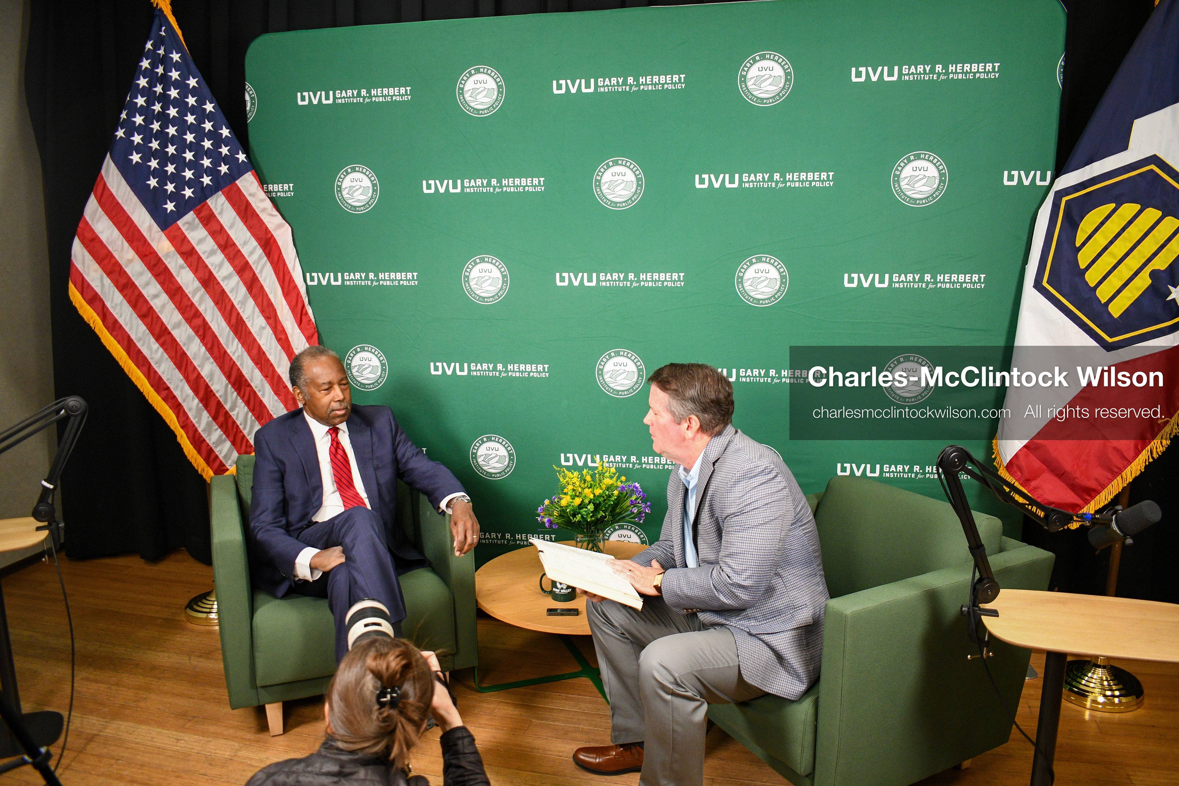 November 5, 2025, Orem, Utah, USA: Dr. Ben Carson, former U.S. Secretary of Housing and Urban Development and 2016 Republican presidential candidate, speaks with members of the press ahead of a public event hosted by the Gary R. Herbert Institute at Utah Valley University in Orem, Utah, on Nov. 5, 2025. (Credit Image: © Charles-McClintock Wilson/ZUMA Press Wire)