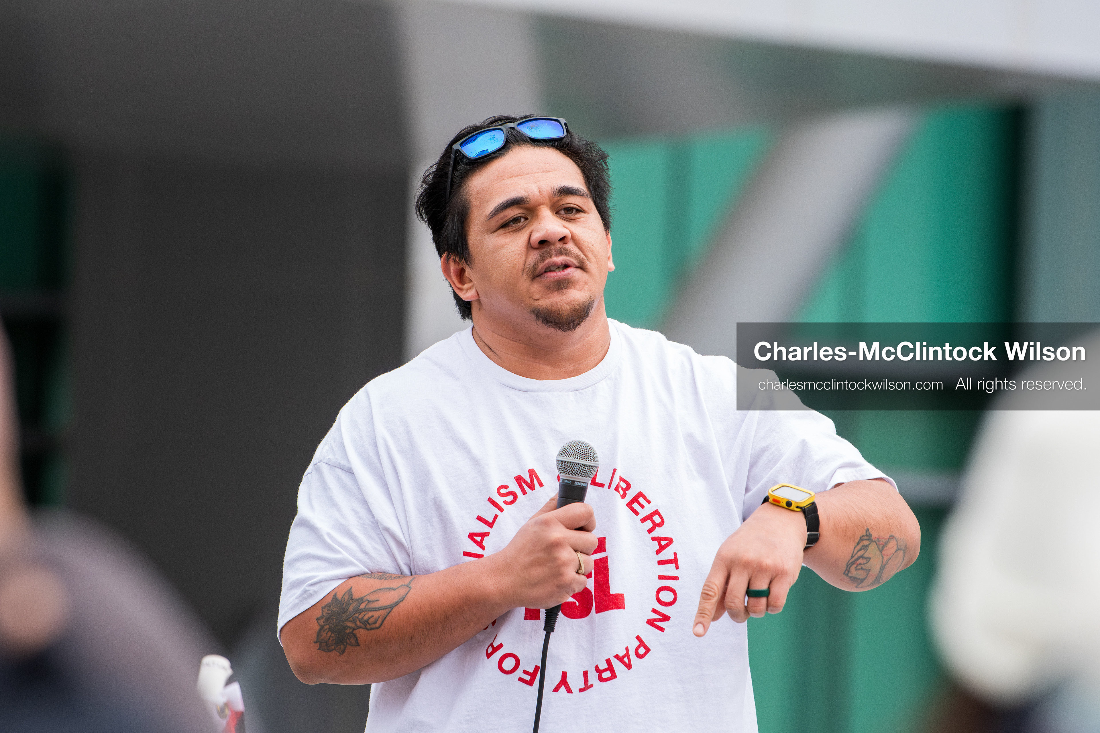 January 3, 2026, Salt Lake City, Utah, USA: A speaker addresses demonstrators during a protest against US military action in Venezuela outside the Wallace Federal Building in Salt Lake City, Utah. The protest was part of a nationwide mobilization opposing airstrikes and foreign intervention. (Credit Image: (c) Charles‑McClintock Wilson/ZUMA Press Wire)