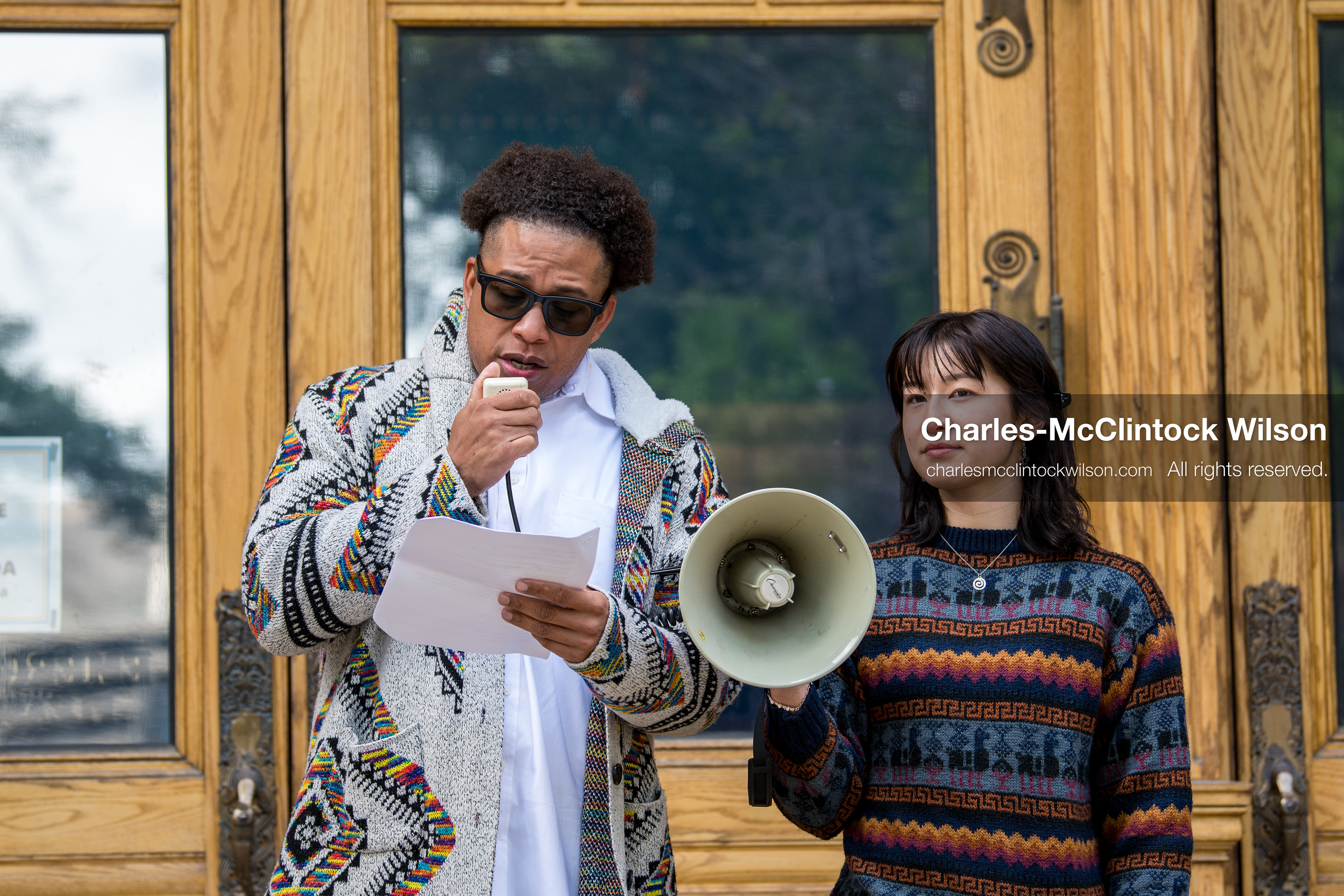 April 22, 2026, Salt Lake City, Utah, USA: Participants speak during an Earth Day event hosted by Sunrise University of Utah at the Salt Lake City and County Building. The gathering brought together students, community members, and speakers to highlight sustainability issues affecting Utah. (Credit Image: © Charles-McClintock Wilson/ZUMA Press Wire)