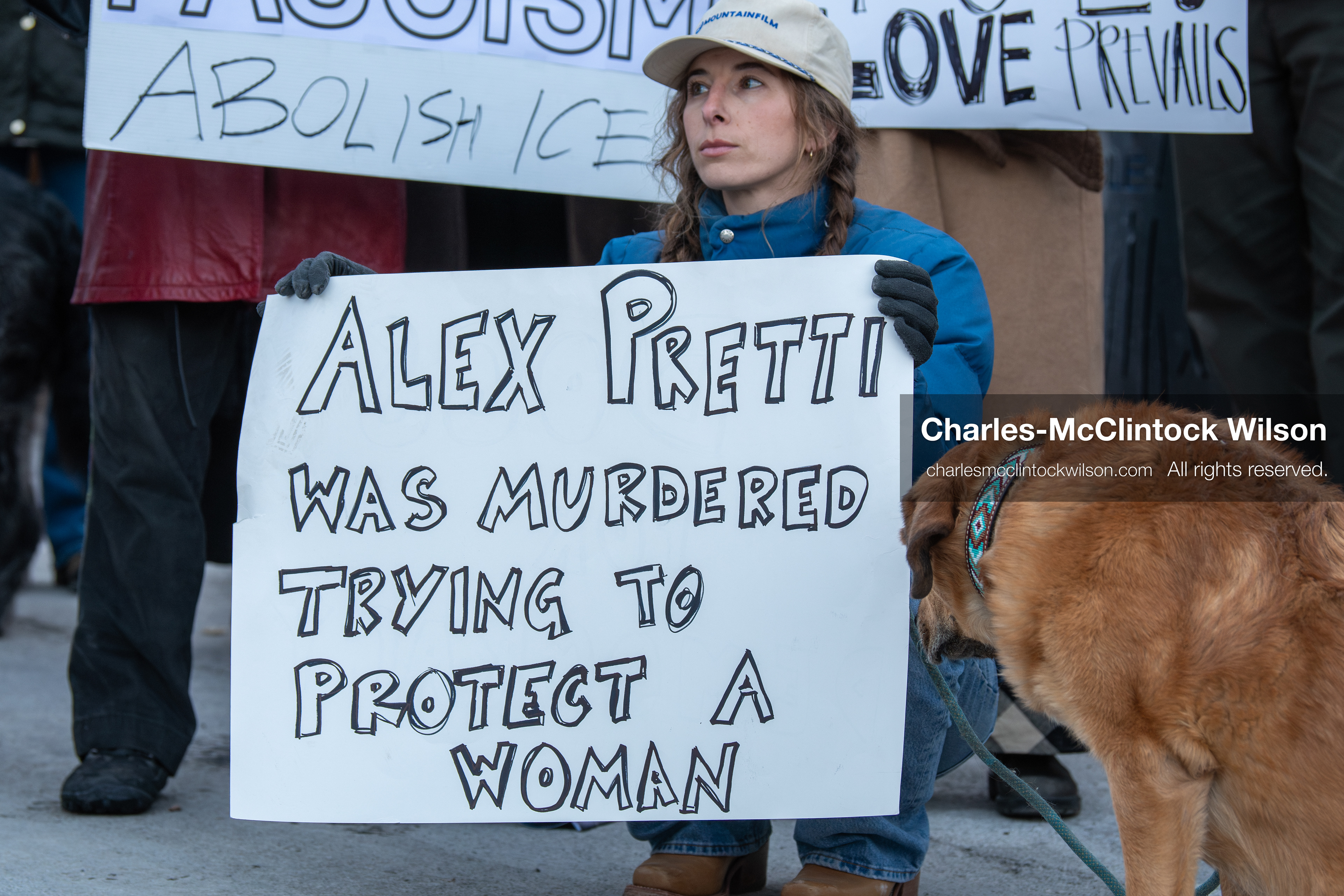 January 26, 2026, Park City, Utah, USA: Demonstrators gather on Main Street holding signs and American flags during a protest opposing U.S. Immigration and Customs Enforcement (I.C.E.) ICE agents at the Sundance Film Festival in Park City, Utah, on Monday, Jan. 26, 2026. The event was held in response to the fatal shooting of Alex Pretti by a U.S. Border Patrol officer in Minneapolis. (Credit Image: © Charles McClintock Wilson/ZUMA Press Wire)