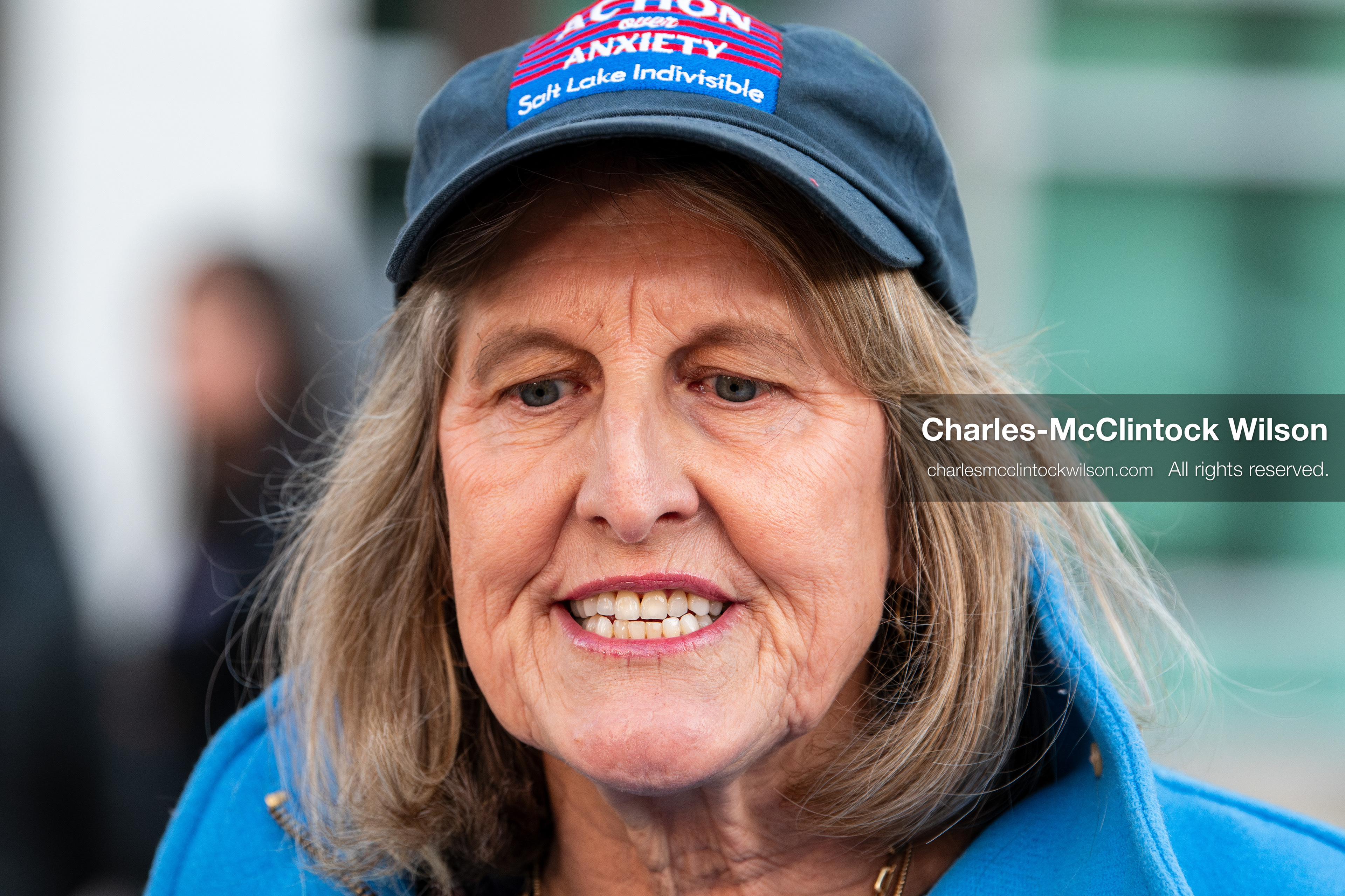 January 5, 2026, Salt Lake City, Utah, USA: Sarah Buck, leader of Salt Lake Indivisible, speaks during an emergency rally outside the Wallace Federal Building in Salt Lake City, Utah. The protest was part of a nationwide mobilization demanding congressional limits on presidential war powers following recent US military actions in Venezuela involving the government of Nicolas Maduro. Organizers urged constituents to gather at the offices of Utah US senators Mike Lee and John Curtis to vote to check the presidents war powers and emphasized that a large crowd sends a louder message. (Credit Image: (c) Charles‑McClintock Wilson/ZUMA Press Wire)