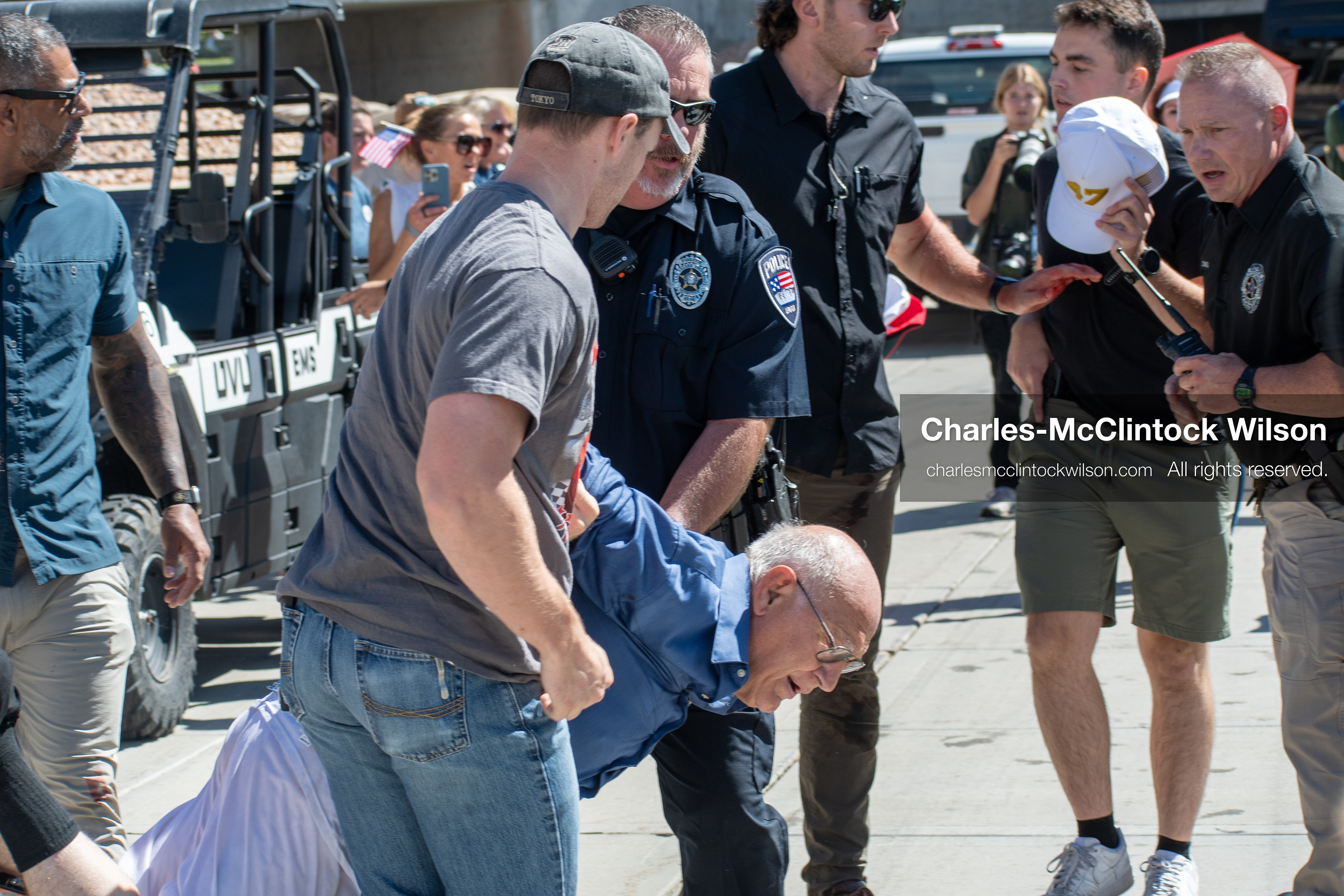 September 10, 2025, Orem, Utah, USA: George Zinn is taken into custody by campus security following the fatal shooting of Charlie Kirk during a public event at Utah Valley University. At the time of the arrest, Zinn was identified as the alleged shooter. He was later released and subsequently arrested on unrelated charges. Law enforcement confirmed that the actual suspect remained at large during this initial response. (Credit Image: © Charles-McClintock Wilson/ZUMA Press Wire)