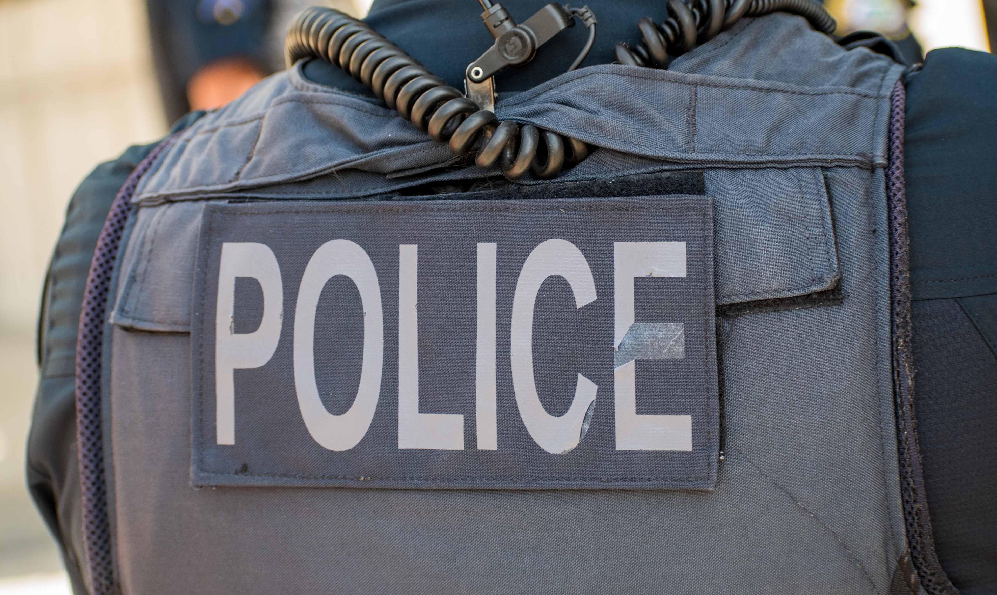 September 15, 2025 – Provo, Utah, United States: A Provo Police Department officer’s tactical vest is seen during a Department of Homeland Security career expo at the Utah Valley Convention Center, where federal and local agencies recruited law enforcement and security personnel.