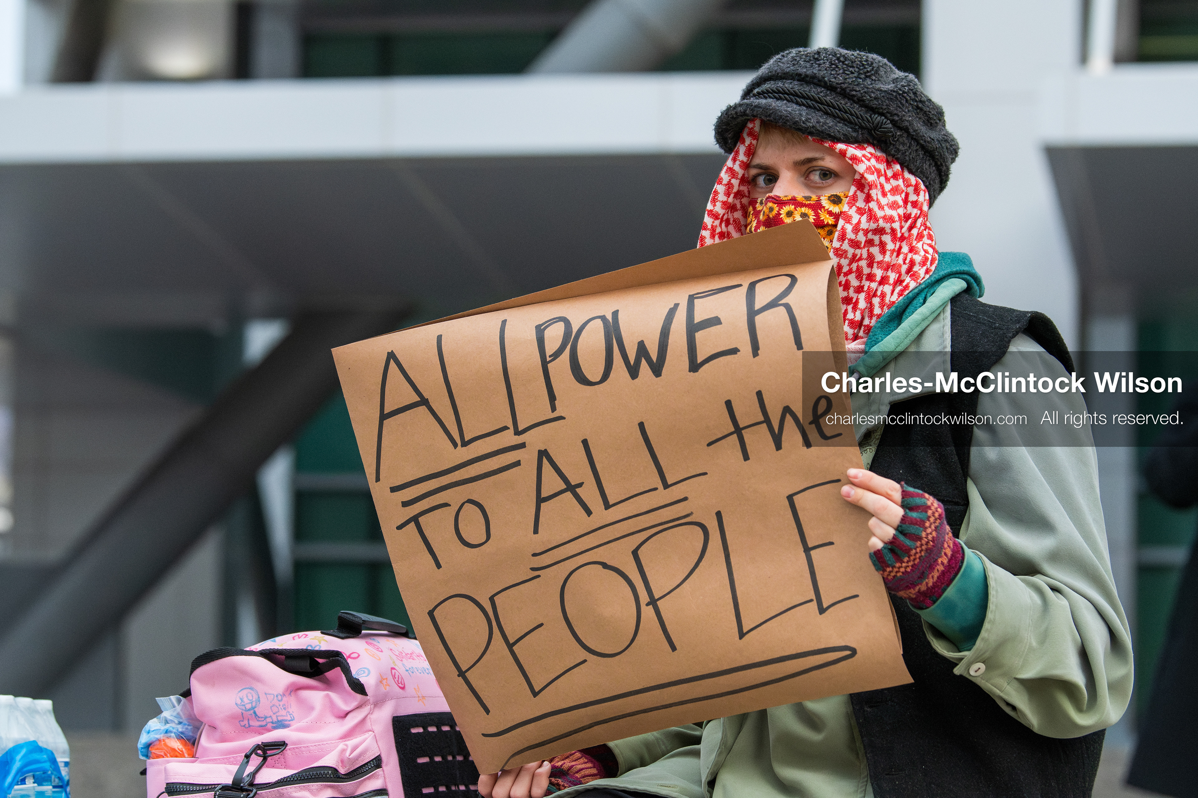 January 3, 2026, Salt Lake City, Utah, USA: A protester holds a sign during a demonstration against US action in Venezuela outside the Wallace Federal Building in Salt Lake City, Utah. The protest was part of a nationwide mobilization responding to recent military developments. (Credit Image: (c) Charles‑McClintock Wilson/ZUMA Press Wire)
