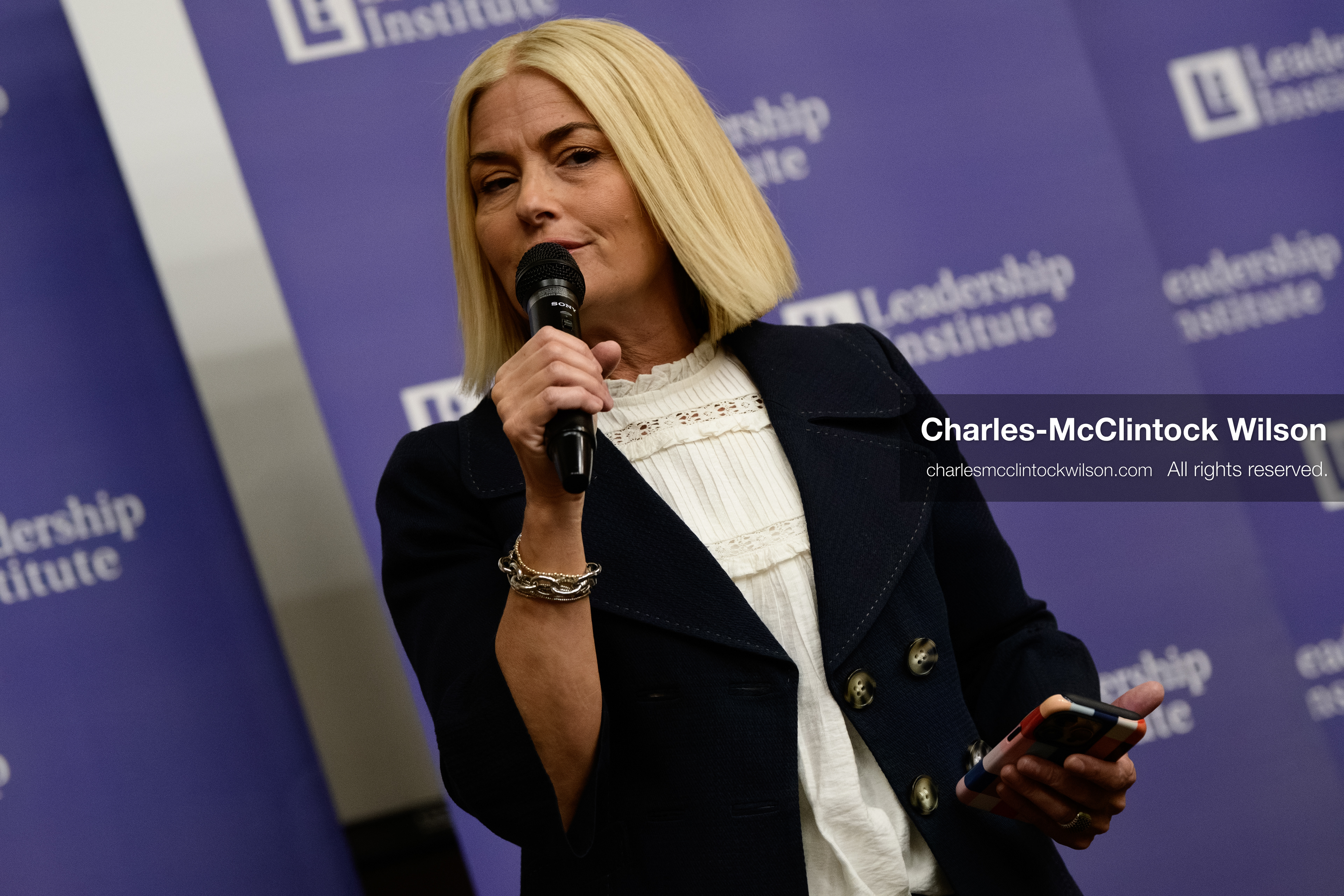 April 10, 2026, Salt Lake City, Utah, USA: Political advisor and conservative activist Carolyn Phippen, who serves as president of the Women’s Republican Club of Salt Lake, speaks during a “Learing Tour” event headlined by YouTuber Nick Shirley and organized by the Utah Federation of College Republicans at the University of Utah. (Credit Image: © Charles-McClintock Wilson/ZUMA Press Wire)