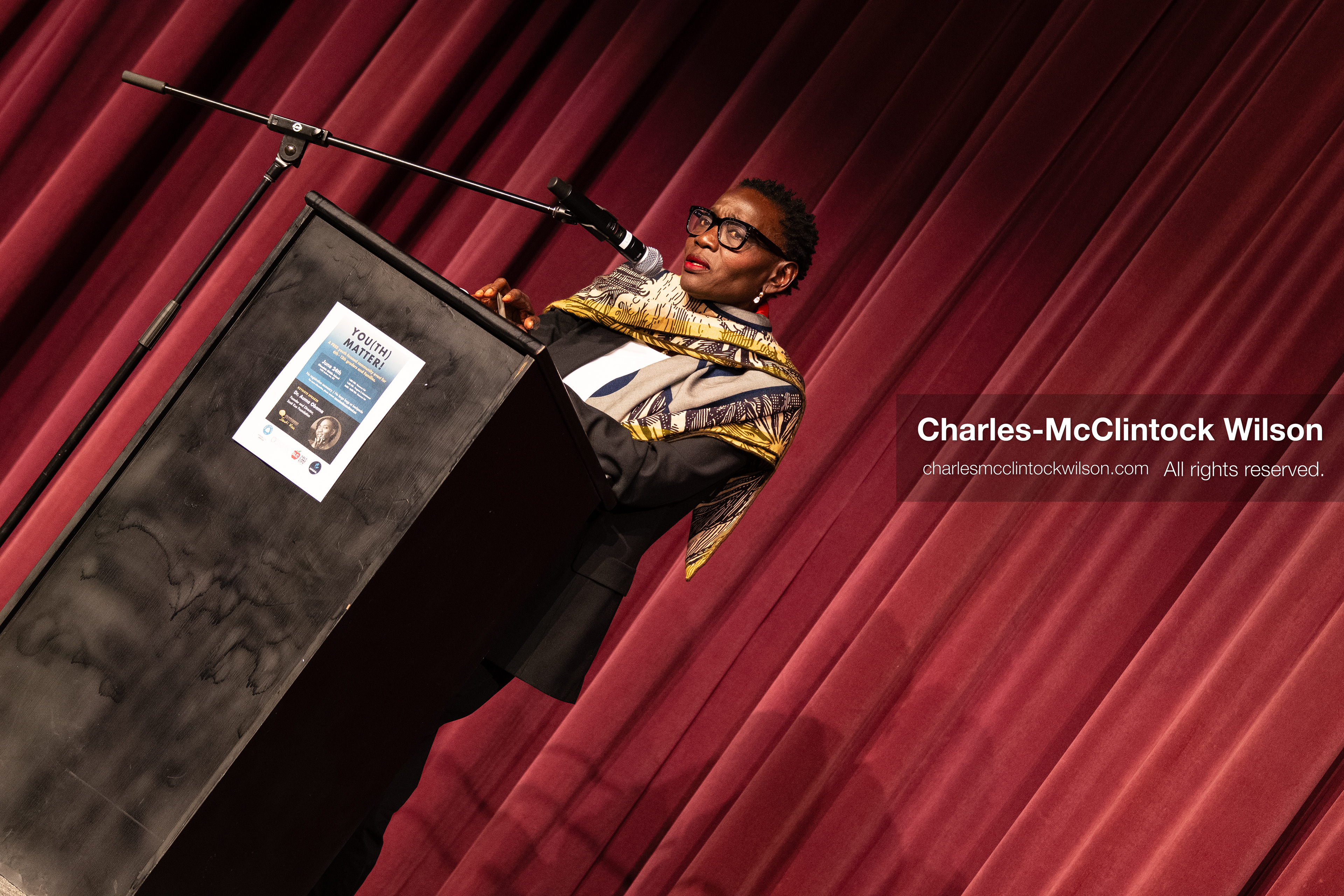 June 24, 2026, Salt Lake City, Utah, USA: Dr. AUMA OBAMA, founder of the Sauti Kuu Foundation and sister of former US president Barack Obama, speaks to attendees during the ''You(th) Matter'' community event at Glendale Middle School in Salt Lake City, Utah. (Credit Image: © Charles-McClintock Wilson/ZUMA Press Wire)