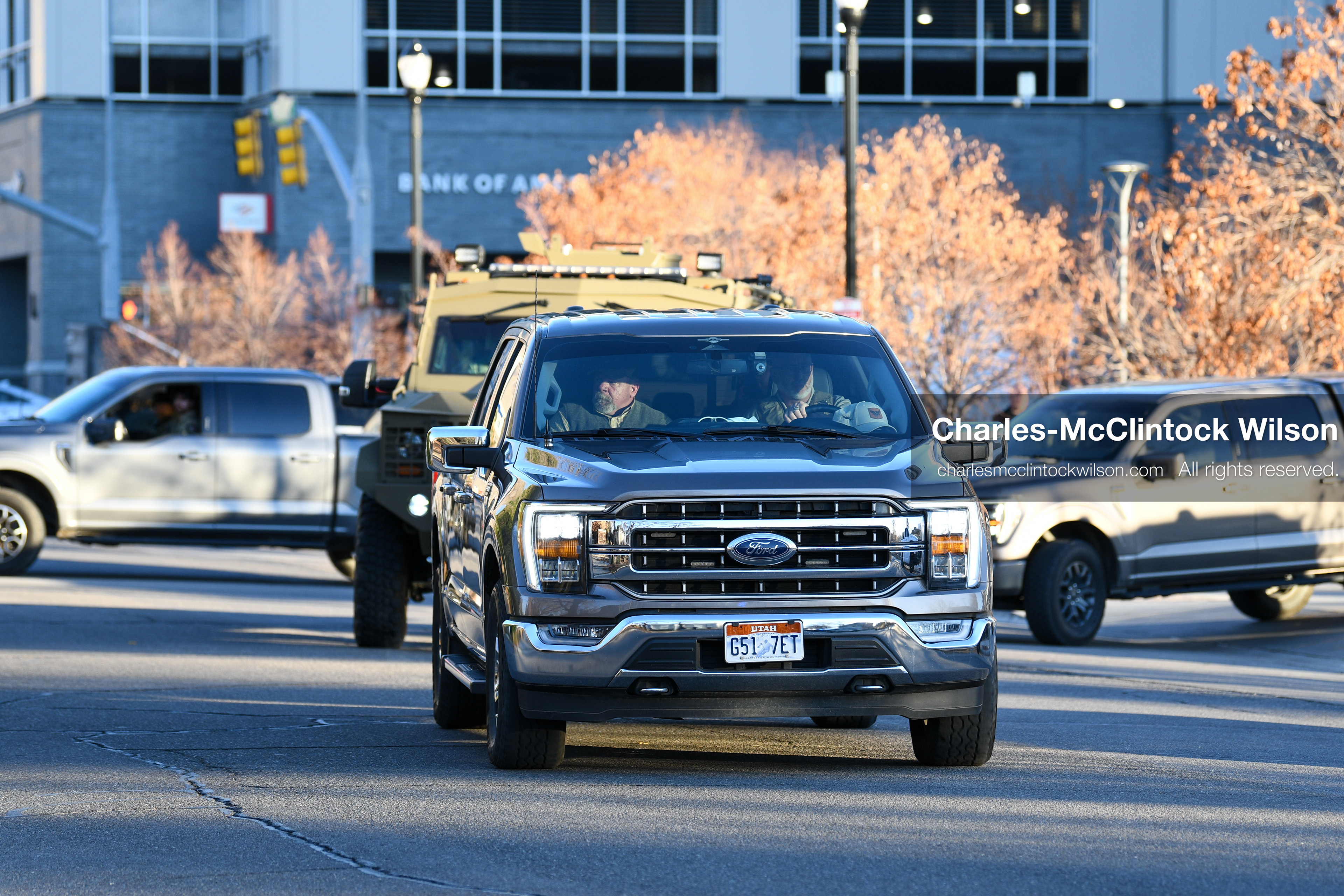 PROVO, UTAH, USA – DECEMBER 11, 2025: An armored vehicle operated by the Utah County Sheriff’s Office transports Tyler Robinson from the Fourth District Court in Provo following his first in‑person court appearance in the Charlie Kirk murder case. (Credit Image: © Charles‑McClintock Wilson/ZUMA Press Wire)