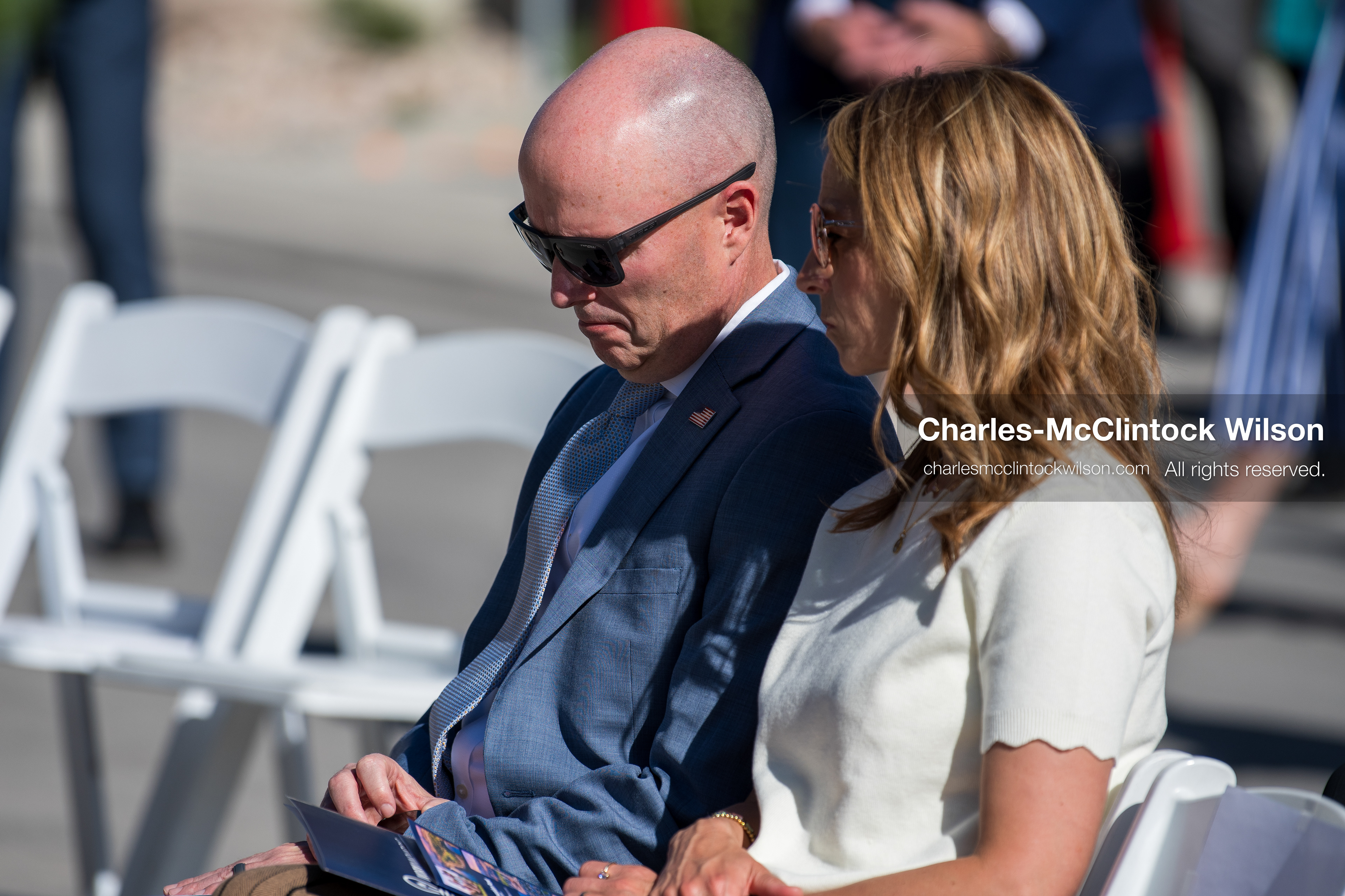 May 28, 2026, Lehi, Utah, USA: Utah Governor SPENCER COX and First Lady ABBY COX attend the opening ceremony for Innovation Park at Holbrook Farms and the Lehi Rippy Literacy Center on May 28, 2026, in Lehi, Utah. (Credit Image: © Charles‑McClintock Wilson/ZUMA Press Wire)
