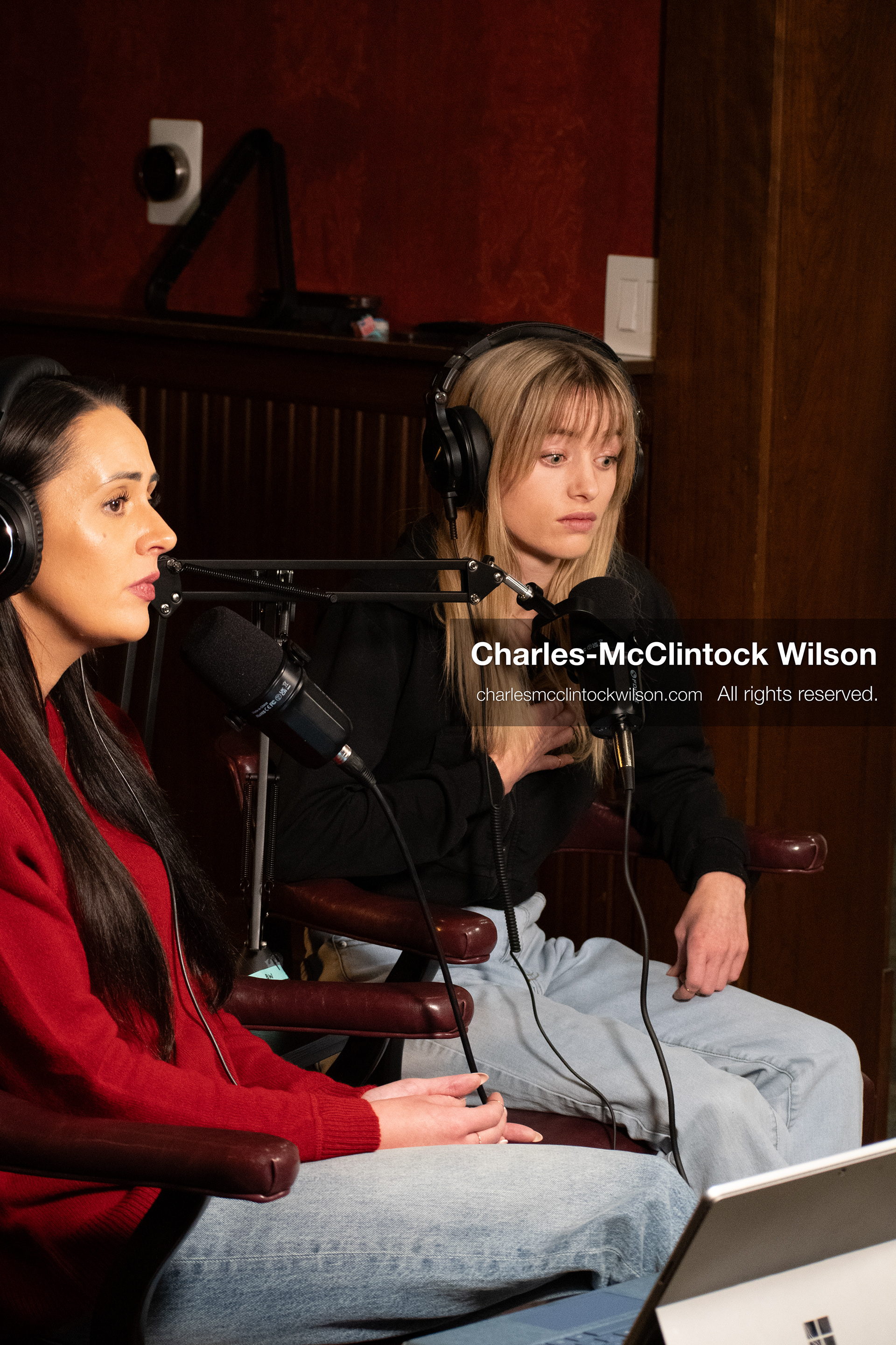 November 22, 2025 – Salt Lake City, Utah, USA: Brandi Siciliani and Billie Webb speak during the recording of an episode of The Brandi & Billie Show, an independent podcast known for its long-form commentary on politics, culture, and major world events. (Credit Image: © Charles‑McClintock Wilson)