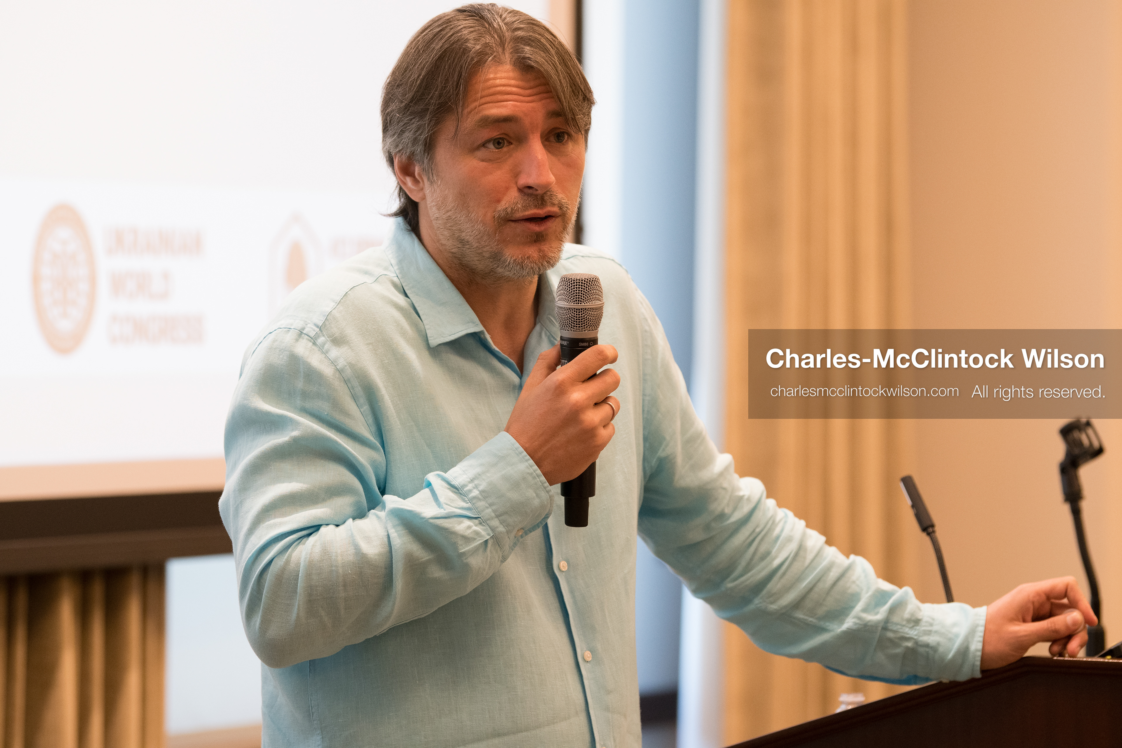  July 23, 2026, Salt Lake City, Utah, USA: Ukrainian activist SERHIY PRYTULA speaks during a community meeting at the Utah State Capitol building in Salt Lake City, Utah, on Thursday, July 23, 2026. The event, titled ''Ukraine in the Fifth Year of the Full-Scale War: An Honest Conversation,'' was hosted by the Prytula Foundation USA to discuss civil defense and ongoing humanitarian aid initiatives. (Credit Image: © Charles-McClintock Wilson/ZUMA Press Wire)