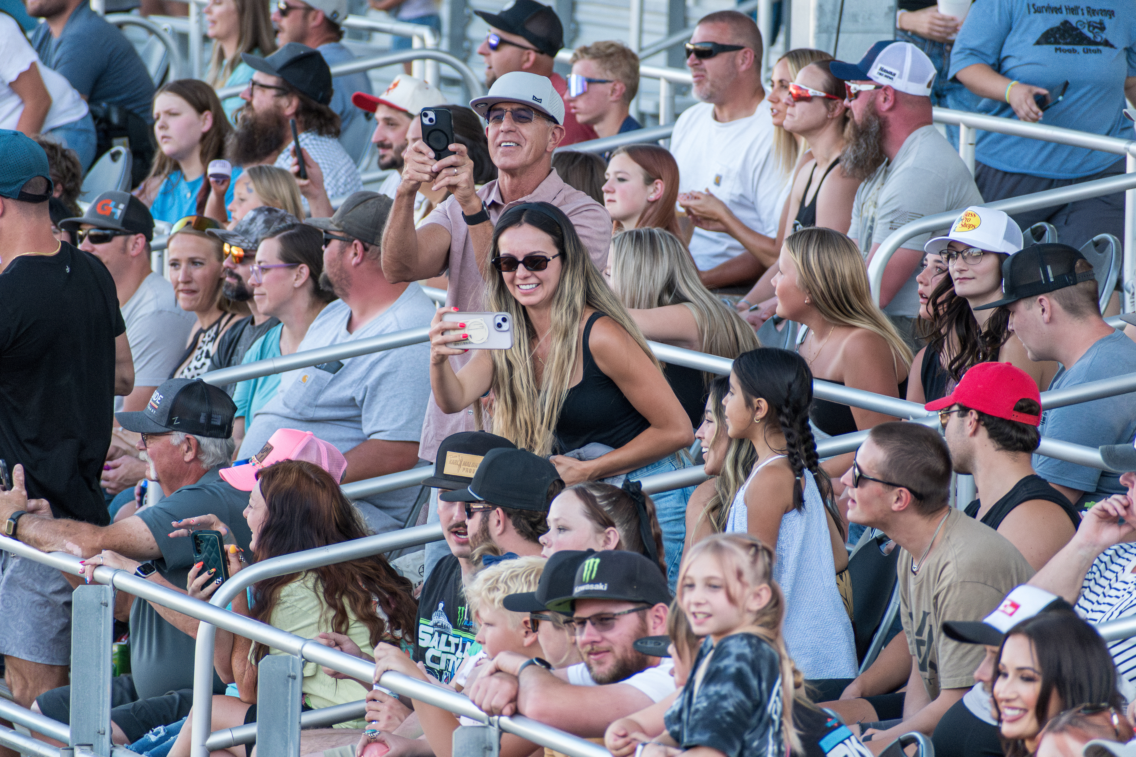 June 28, 2025 – Nephi, Utah: Spectators fill the grandstands during the Juab Xtreme Racing event at the Juab County Fairgrounds. 