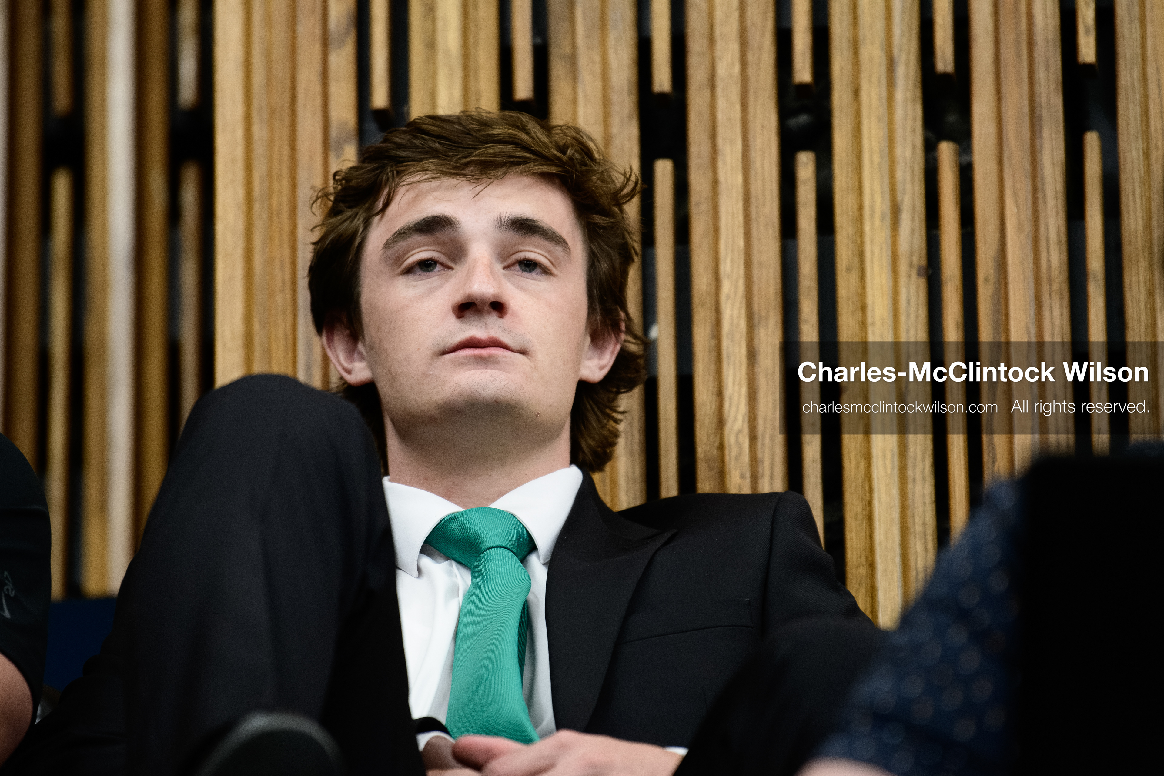 April 10, 2026, Salt Lake City, Utah, USA: US YouTuber Nick Shirley sits during a “Learing Tour” event organized by the Utah Federation of College Republicans at the University of Utah. (Credit Image: © Charles McClintock Wilson/ZUMA Press Wire)