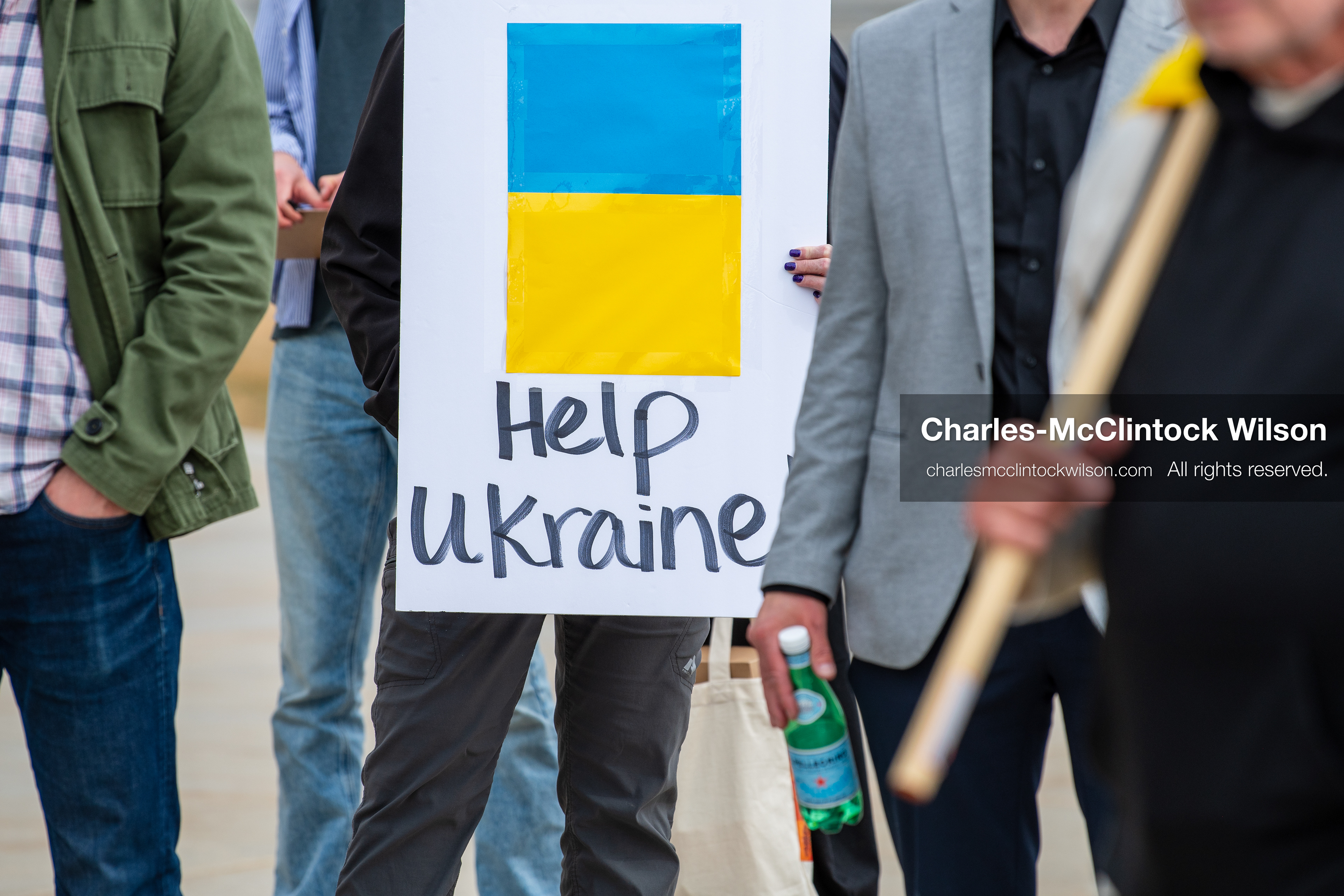 February 28, 2026, Salt Lake City, Utah, USA: A demonstrator holds a sign reading Help Ukraine during the Stand With Ukraine rally near the Utah State Capitol. The gathering marked the four year anniversary of the full scale Russian invasion of Ukraine and brought community members together in support of Ukrainians and local humanitarian efforts. (Credit Image: © Charles McClintock Wilson/ZUMA Press Wire)