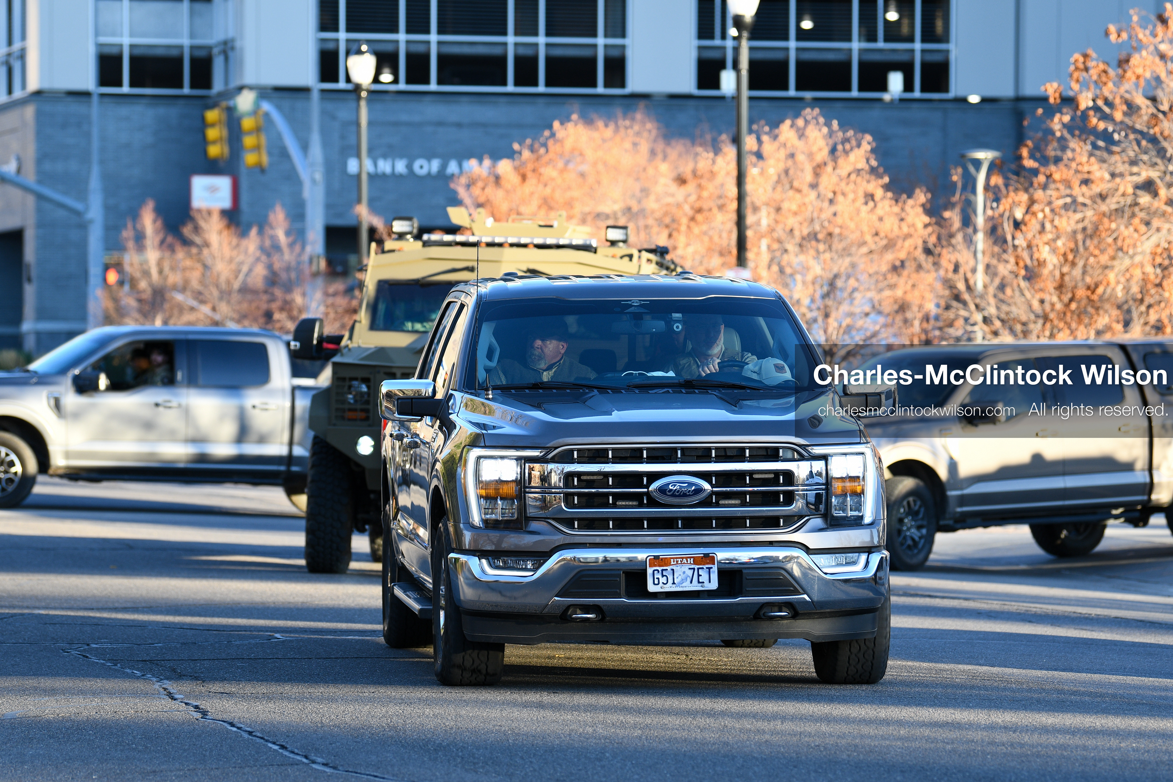 PROVO, UTAH, USA – DECEMBER 11, 2025: An armored vehicle operated by the Utah County Sheriff’s Office transports Tyler Robinson from the Fourth District Court in Provo following his first in‑person court appearance in the Charlie Kirk murder case. (Credit Image: © Charles‑McClintock Wilson/ZUMA Press Wire)