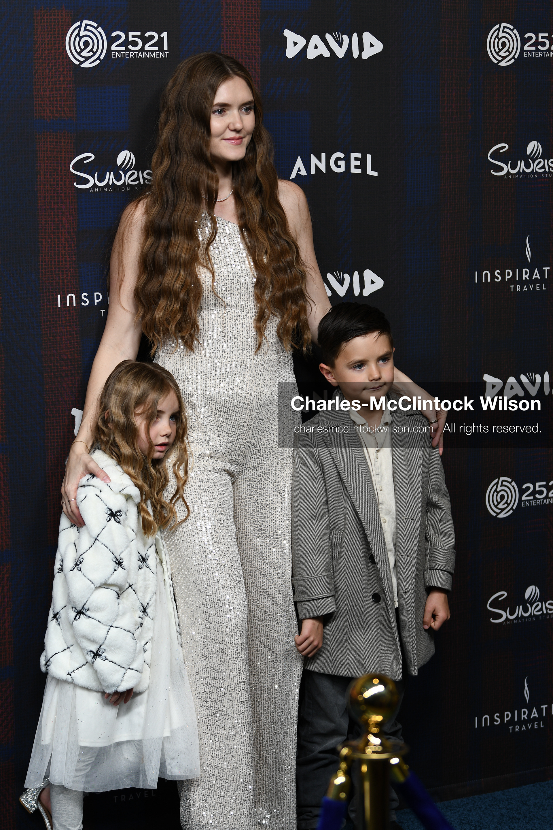 December 8, 2025, Lehi, Utah, USA: ANGELA HOLM and her children attend the world premiere of DAVID at Megaplex Theatres Thanksgiving Point in Lehi, Utah, USA. (Credit Image: © Charles-McClintock Wilson/ZUMA Press Wire)