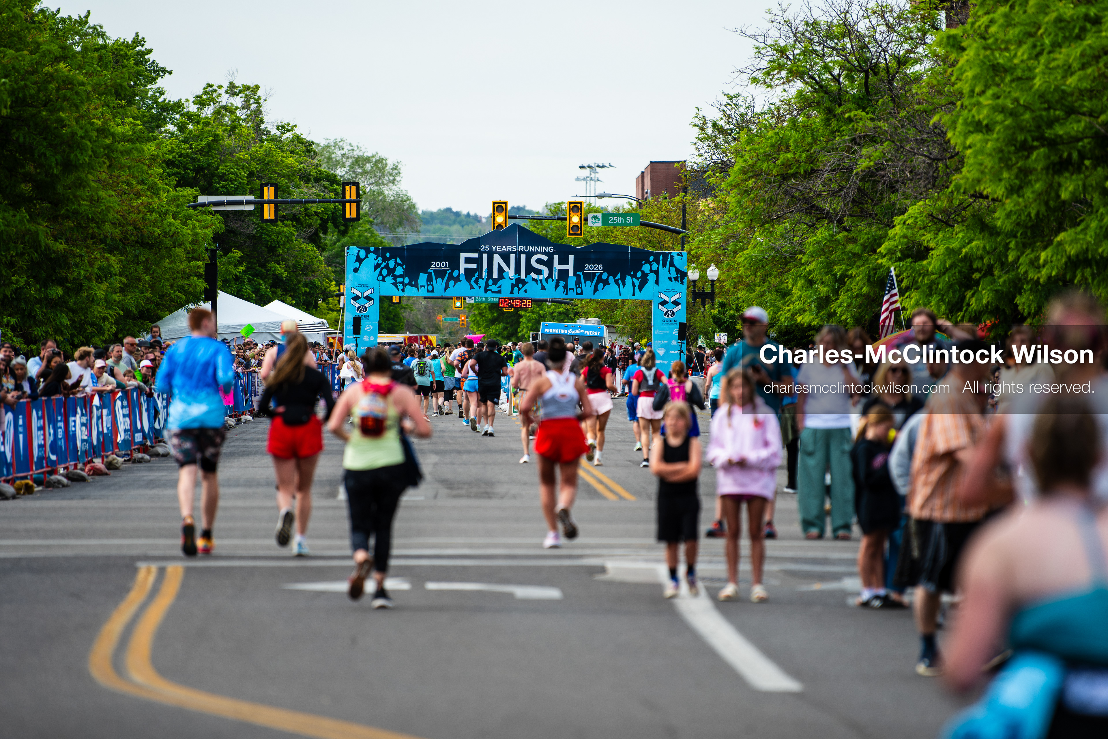 May 16, 2026, Ogden, Utah, USA: Runners head toward the finish line during the 25th Annual America First Ogden Marathon in Ogden, Utah, on Saturday, May 16, 2026. (Credit Image: © Charles-McClintock Wilson/ZUMA Press Wire)
