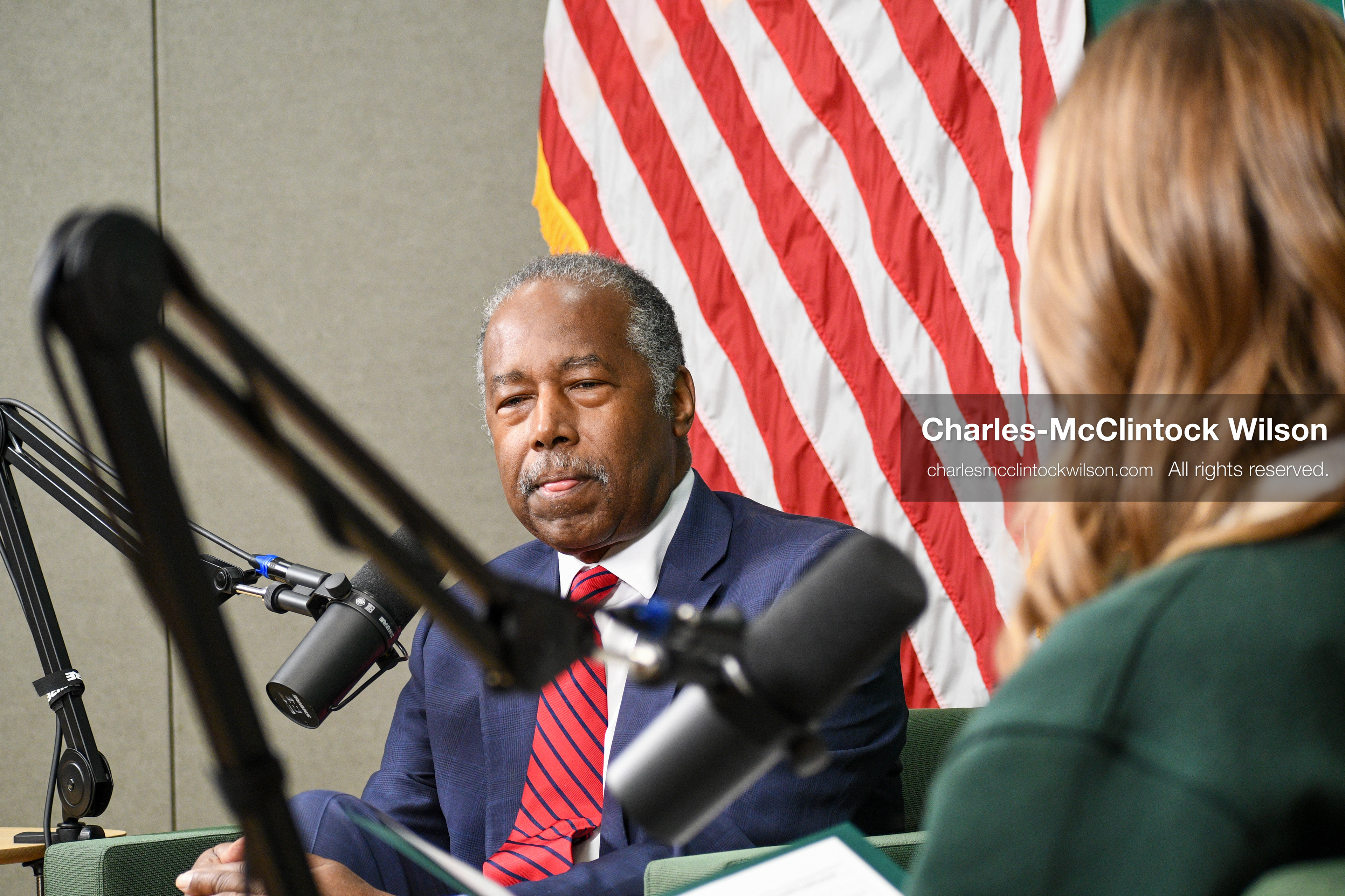 November 5, 2025, Orem, Utah, USA: Dr. Ben Carson, former U.S. Secretary of Housing and Urban Development and 2016 Republican presidential candidate, speaks with members of the press ahead of a public event hosted by the Gary R. Herbert Institute at Utah Valley University in Orem, Utah, on Nov. 5, 2025. (Credit Image: © Charles-McClintock Wilson/ZUMA Press Wire)