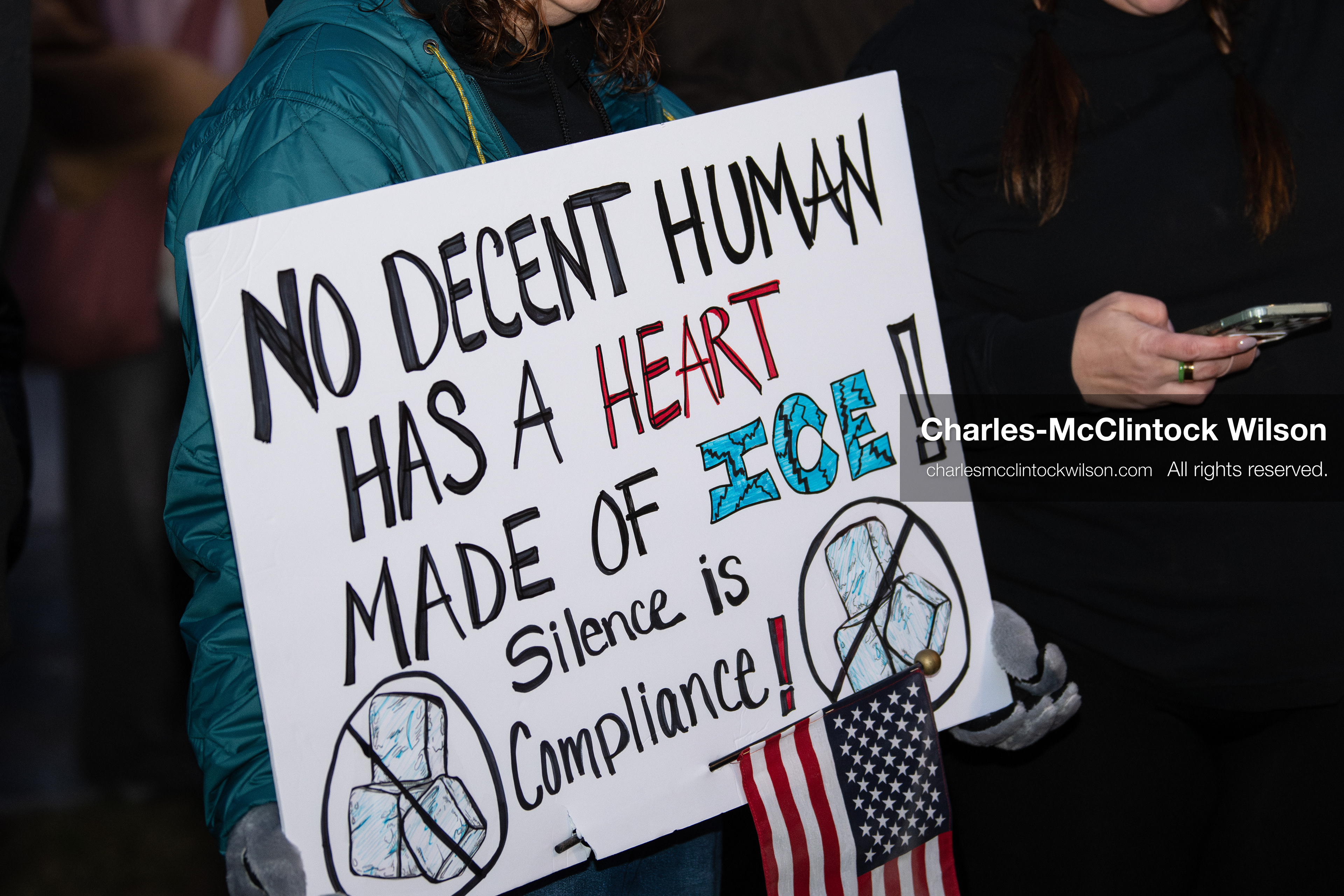 January 8, 2026, Salt Lake City, Utah, USA: A demonstrator holds a sign during an anti ICE protest at Pioneer Park in Salt Lake City Utah on Jan 8 2026. The rally followed the death of Renee Nicole Good a Minneapolis woman who was fatally shot during an encounter with immigration authorities and drew hundreds calling for accountability and changes to enforcement practices. (Credit Image: © Charles-McClintock Wilson/ZUMA Press Wire)