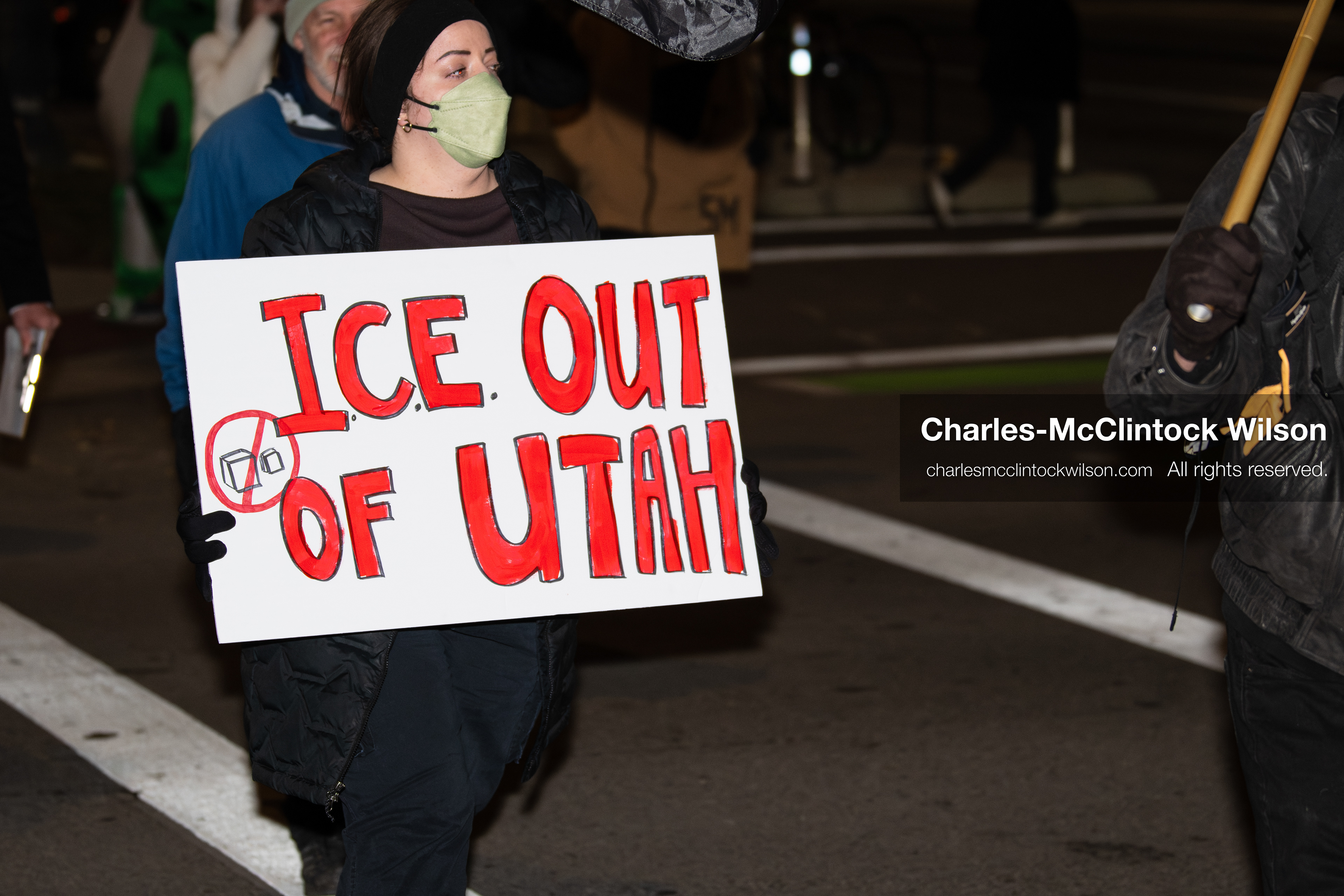 January 8, 2026, Salt Lake City, Utah, USA: A demonstrator holds a sign during an anti ICE protest at Pioneer Park in Salt Lake City Utah on Jan 8 2026. The rally followed the death of Renee Nicole Good a Minneapolis woman who was fatally shot during an encounter with immigration authorities and drew hundreds calling for accountability and changes to enforcement practices. (Credit Image: © Charles-McClintock Wilson/ZUMA Press Wire)