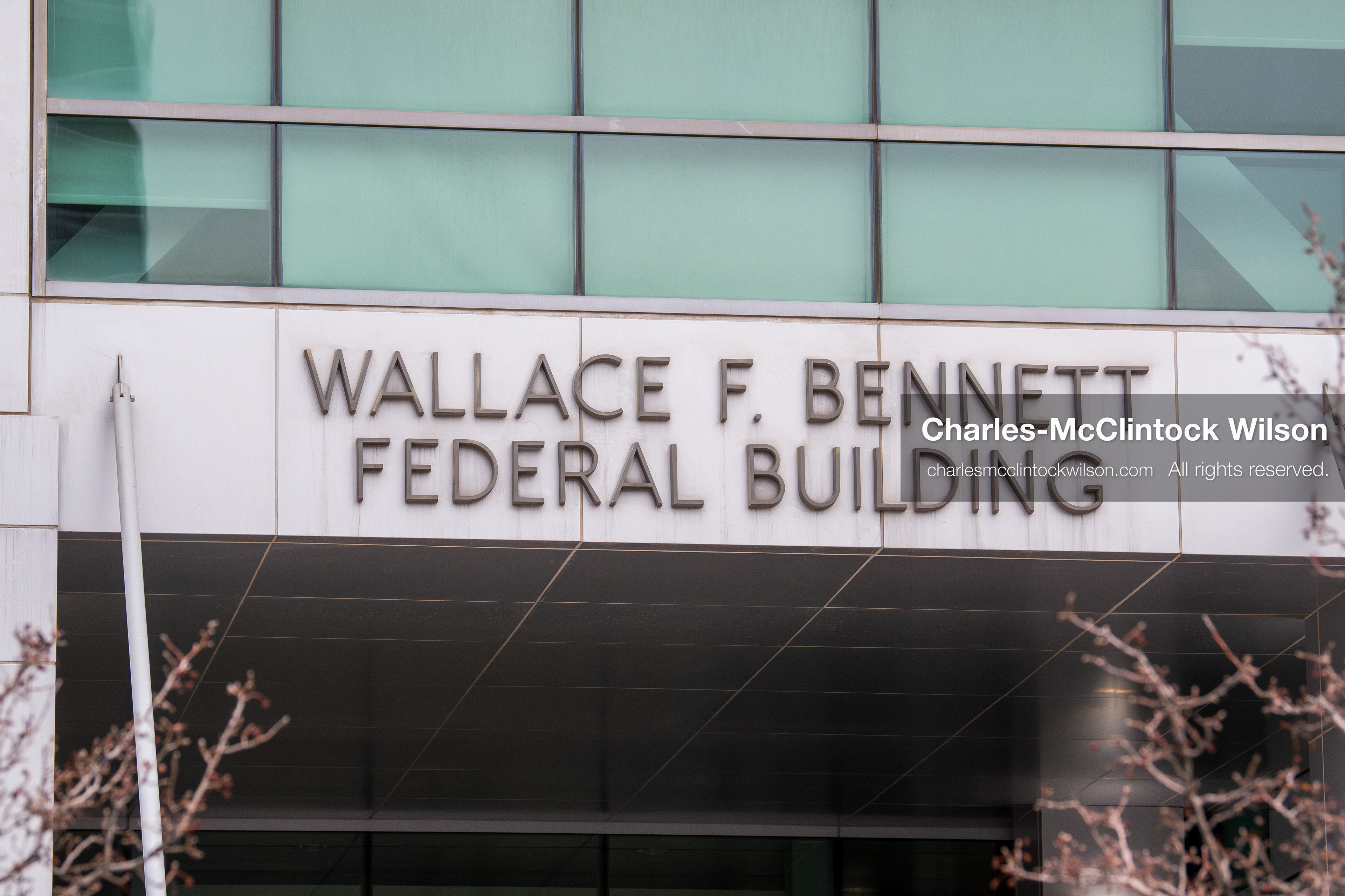 January 3, 2026, Salt Lake City, Utah, USA: The Wallace F. Bennett Federal Building is seen in Salt Lake City, Utah, during a protest against US action in Venezuela. Demonstrators gathered outside the facility as part of a nationwide mobilization responding to recent military developments. (Credit Image: (c) Charles‑McClintock Wilson/ZUMA Press Wire)