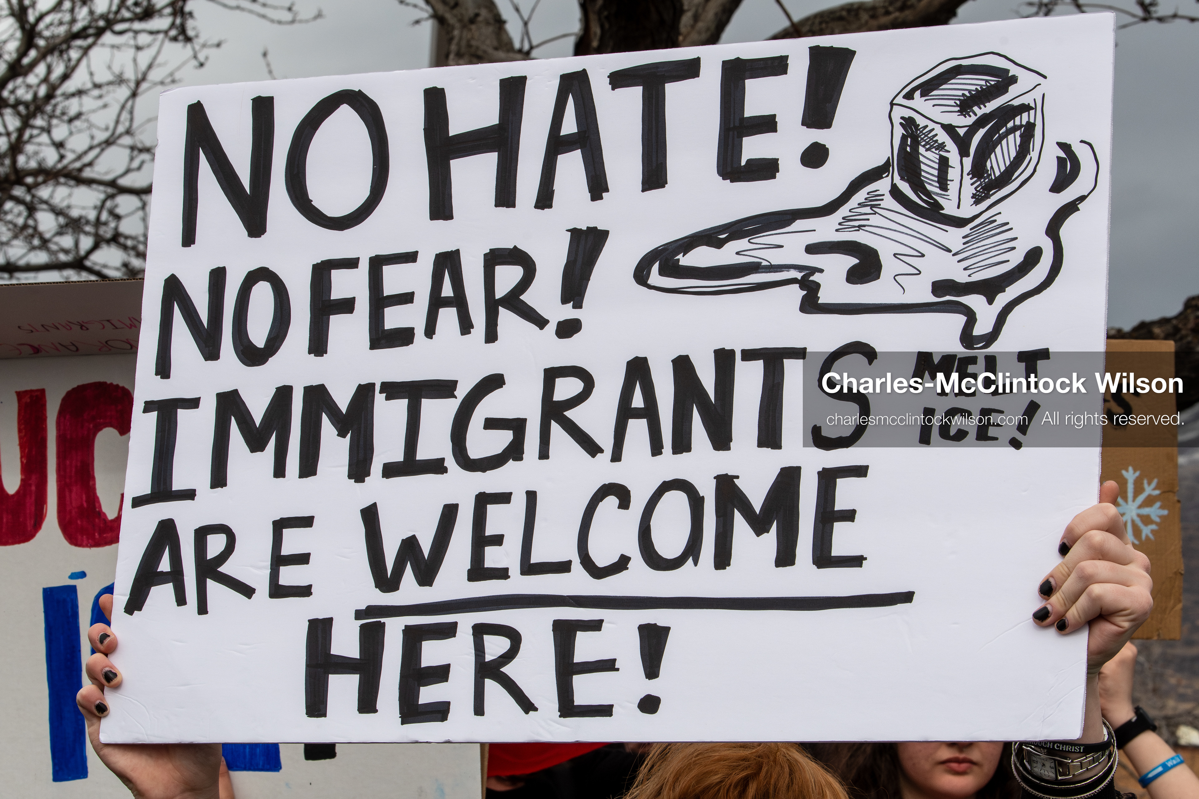 February 11, 2026, Orem, Utah, USA: A student stands along State Street during a student‑led protest involving participants from multiple Orem schools. (Credit Image: © Charles‑McClintock Wilson/ZUMA Press Wire)