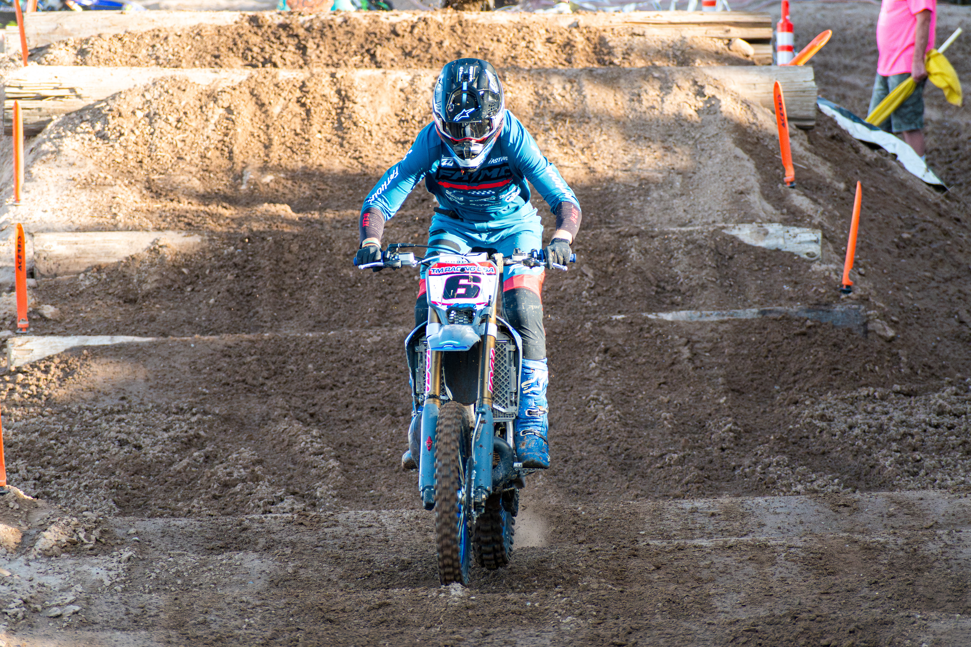 Nephi, Utah – June 28, 2025: A motocross rider competes during the Juab Xtreme Racing event at Juab County Fairgrounds.