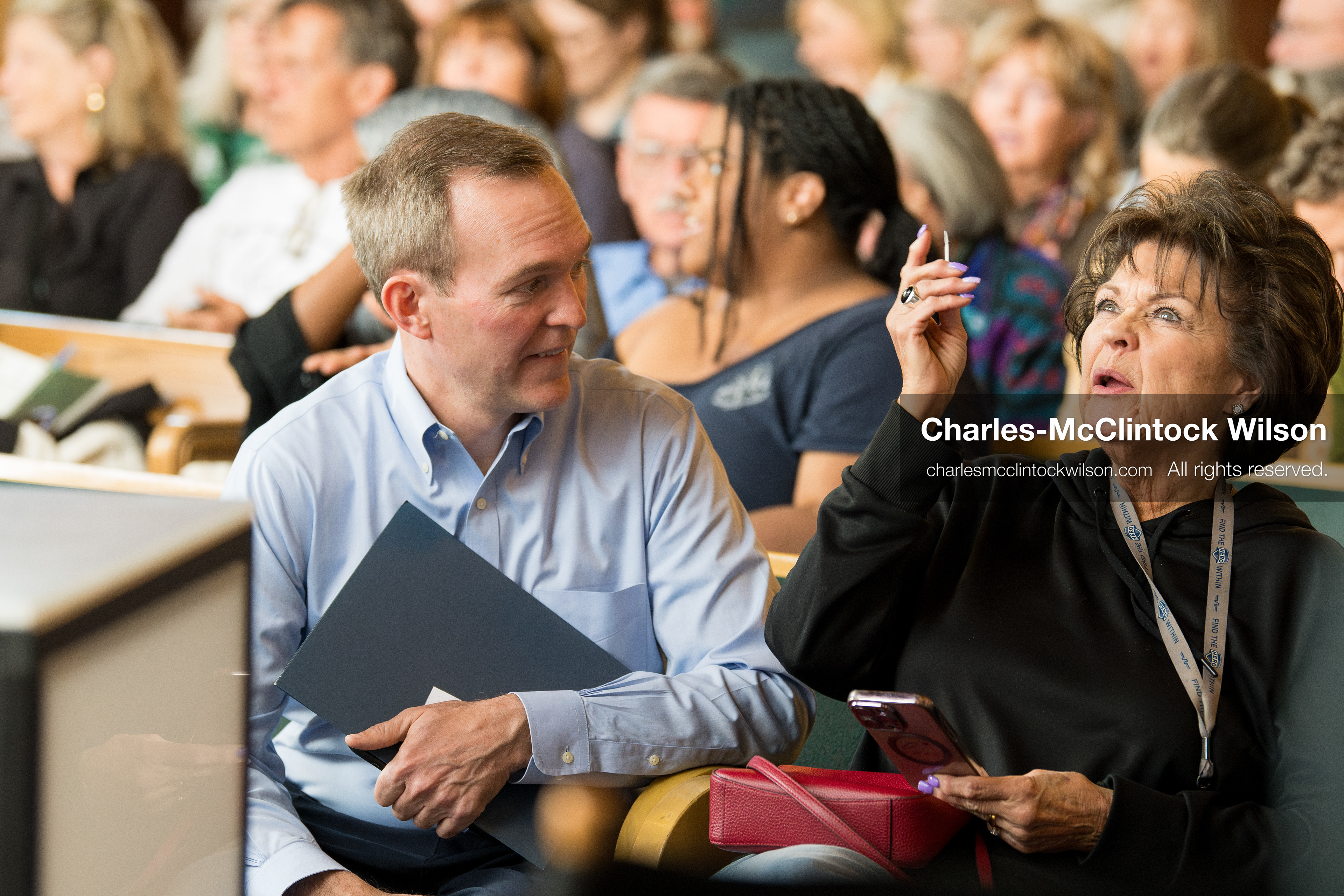 April 22, 2026, Salt Lake City, Utah, USA: Former U.S. representative BEN McADAMS, a candidate for the Democratic nomination in the Utah 1st Congressional District, speaks with an attendee during the Earth Day 1st District Candidate Debate at Church and State Marketplace in Salt Lake City. The event, hosted by Stewardship Utah, brought together candidates to discuss environmental and policy issues ahead of the 2026 election. (Credit Image: © Charles-McClintock Wilson/ZUMA Press Wire)