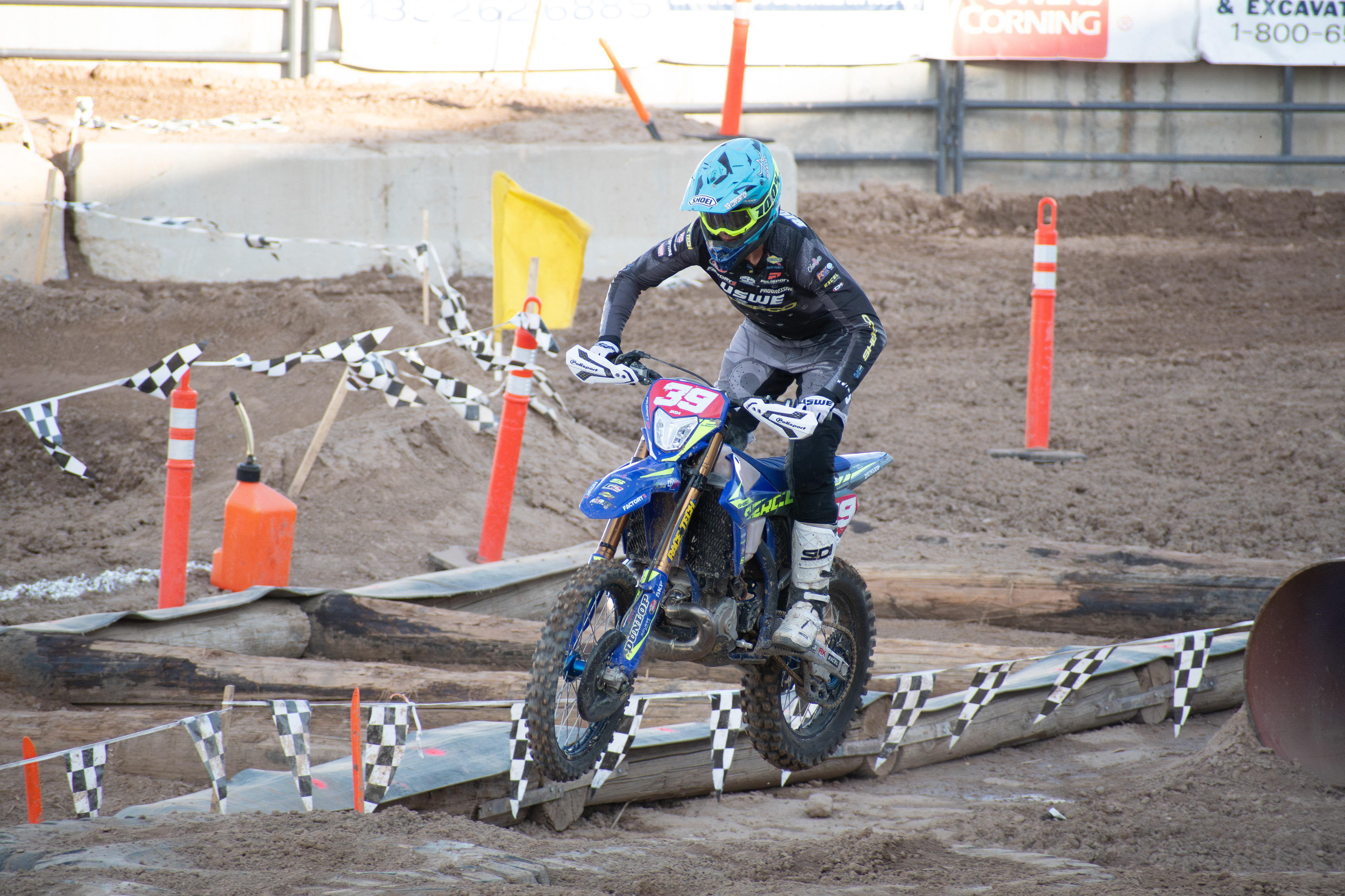 Nephi, Utah – June 28, 2025: A motocross rider competes during the Juab Xtreme Racing event at Juab County Fairgrounds.