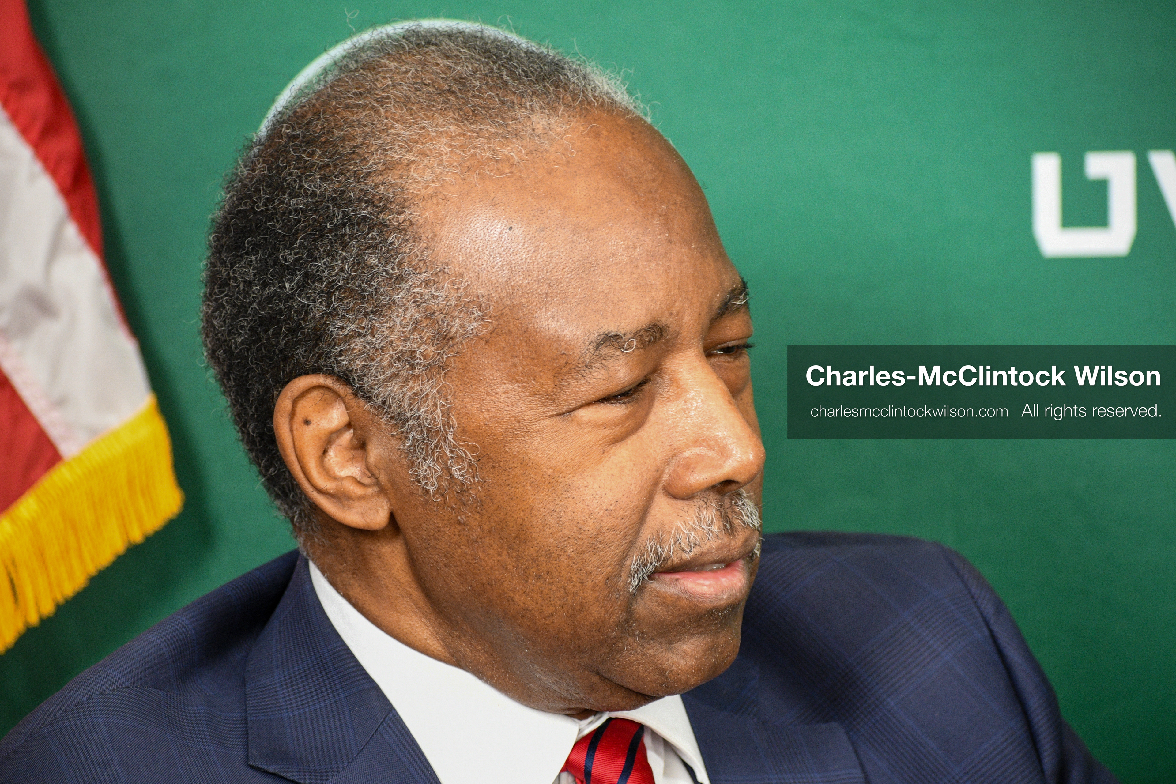 November 5, 2025, Orem, Utah, USA: Dr. Ben Carson, former U.S. Secretary of Housing and Urban Development and 2016 Republican presidential candidate, speaks with members of the press ahead of a public event hosted by the Gary R. Herbert Institute at Utah Valley University in Orem, Utah, on Nov. 5, 2025. (Credit Image: © Charles-McClintock Wilson/ZUMA Press Wire)