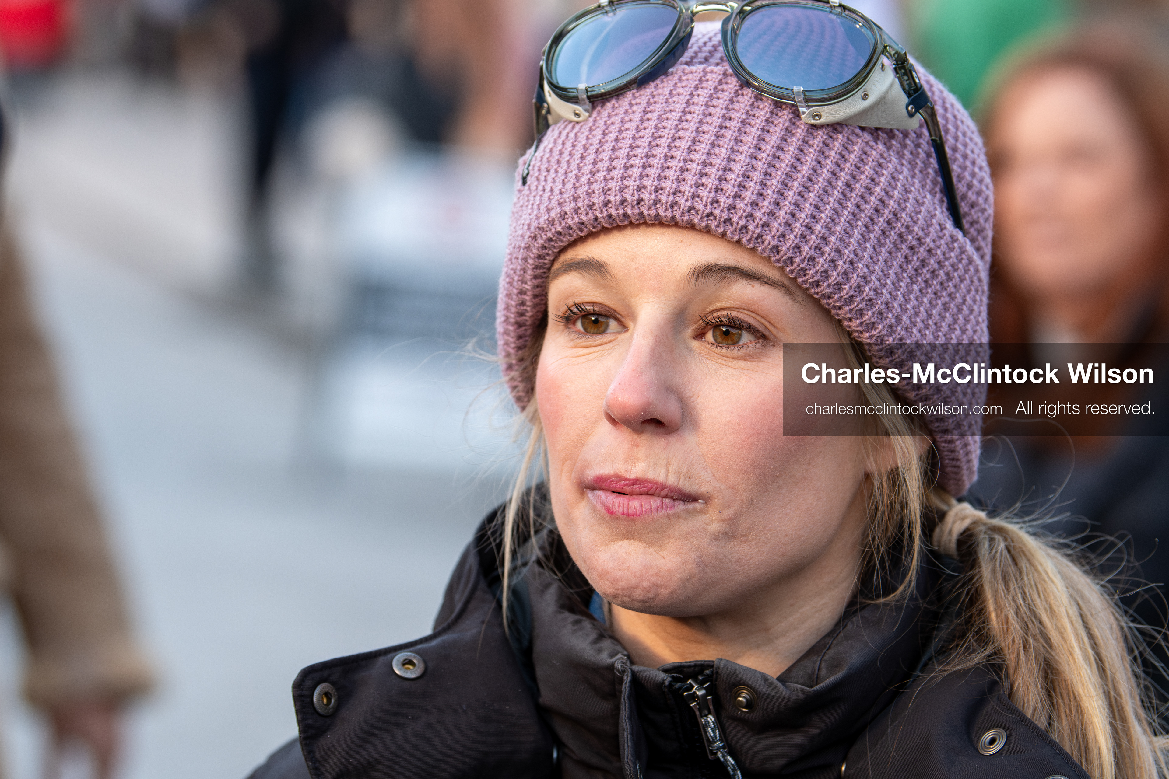 January 26, 2026, Park City, Utah, USA: CAROLINE GLEICH, a professional ski mountaineer, endurance athlete, and activist who was the Democratic nominee for the 2024 U.S. Senate election in Utah, speaks to media during a protest opposing U.S. Immigration and Customs Enforcement (I.C.E.) ICE agents at the Sundance Film Festival in Park City, Utah, on Monday, Jan. 26, 2026. The event was held in response to the fatal shooting of Alex Pretti by a U.S. Border Patrol officer in Minneapolis. (Credit Image: © Charles McClintock Wilson/ZUMA Press Wire)