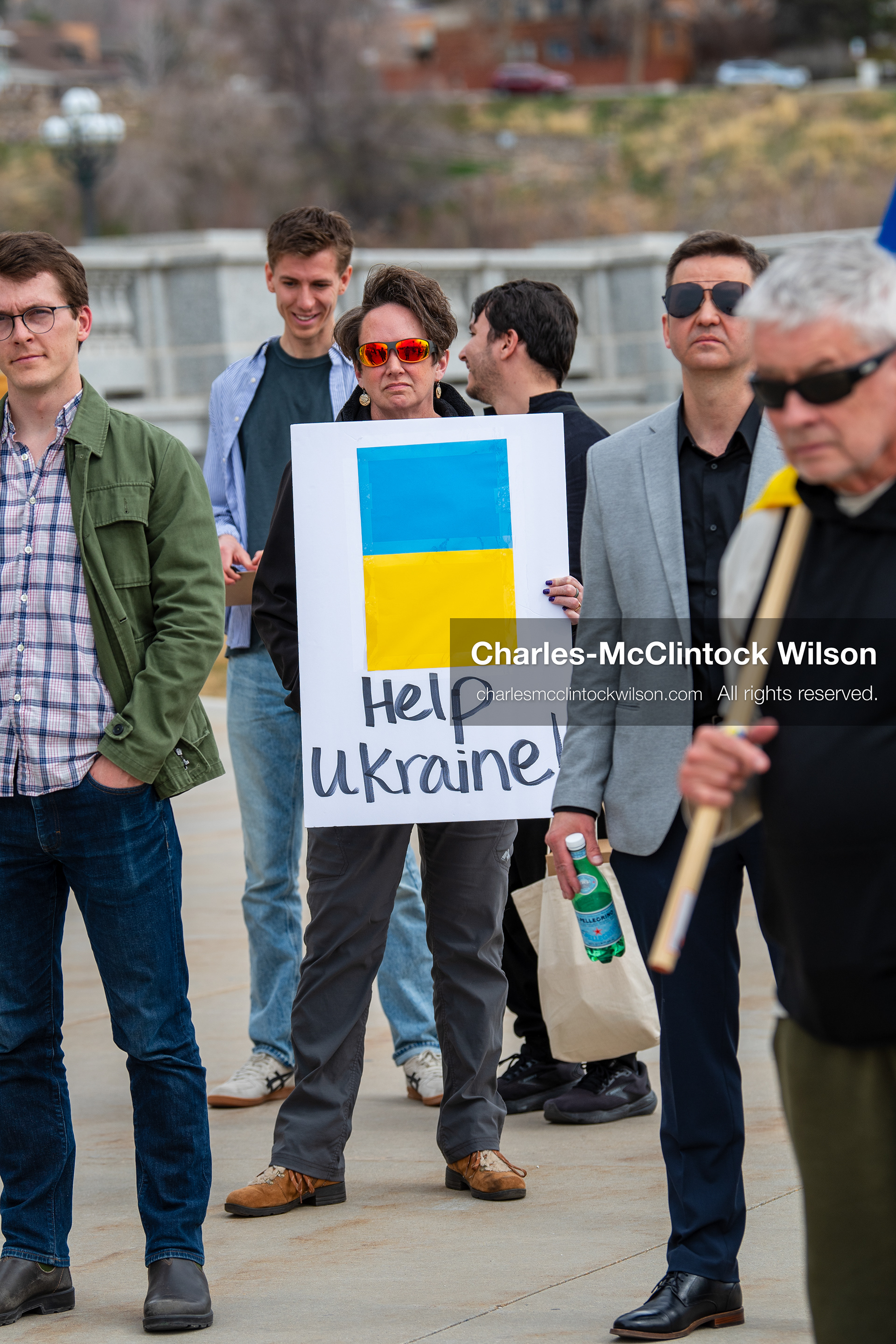 February 28, 2026, Salt Lake City, Utah, USA: A demonstrator holds a sign reading Help Ukraine during the Stand With Ukraine rally near the Utah State Capitol. The gathering marked the four year anniversary of the full scale Russian invasion of Ukraine and brought community members together in support of Ukrainians and local humanitarian efforts. (Credit Image: © Charles McClintock Wilson/ZUMA Press Wire)
