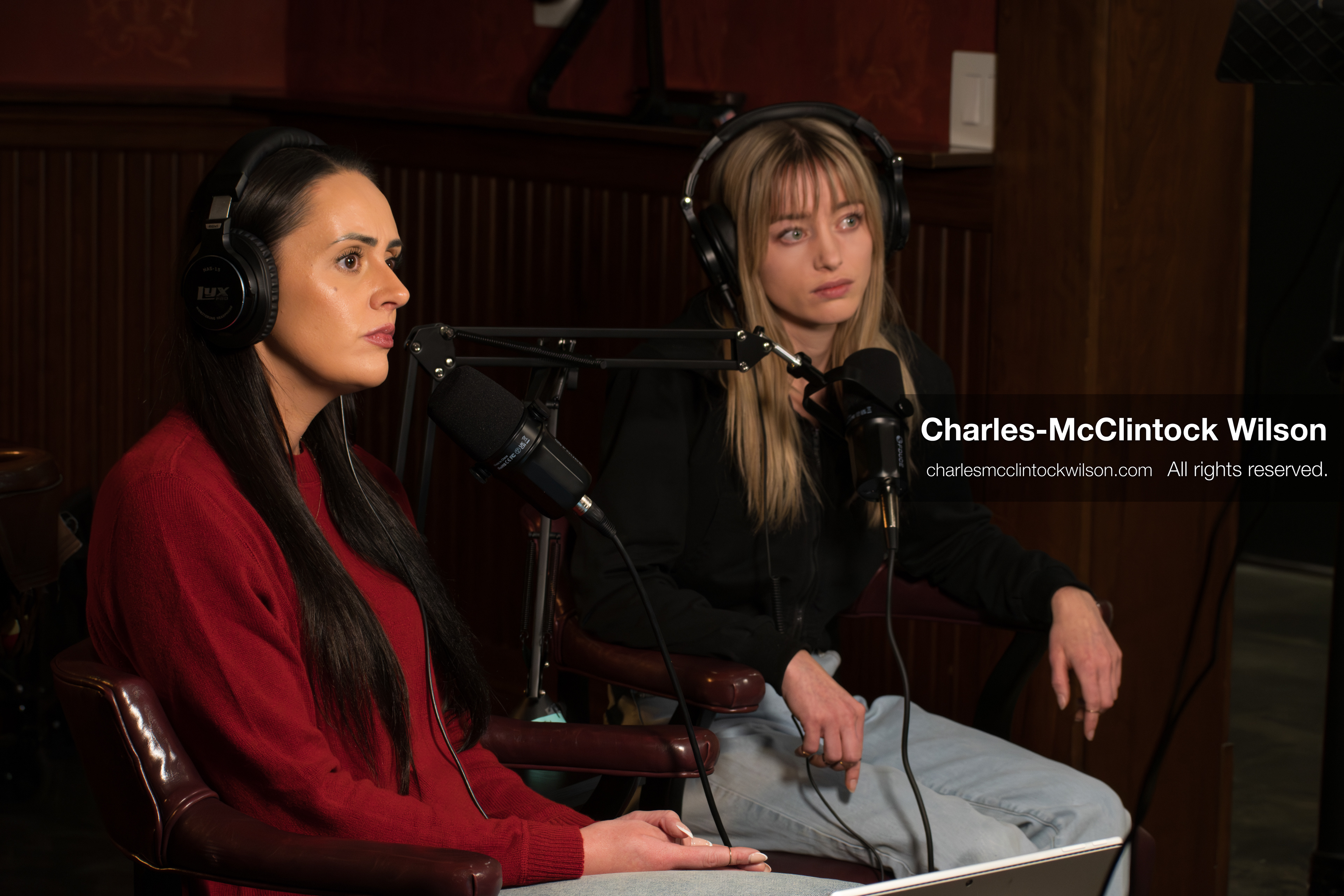 November 22, 2025 – Salt Lake City, Utah, USA: Brandi Siciliani and Billie Webb speak during the recording of an episode of The Brandi & Billie Show, an independent podcast known for its long-form commentary on politics, culture, and major world events. (Credit Image: © Charles‑McClintock Wilson)