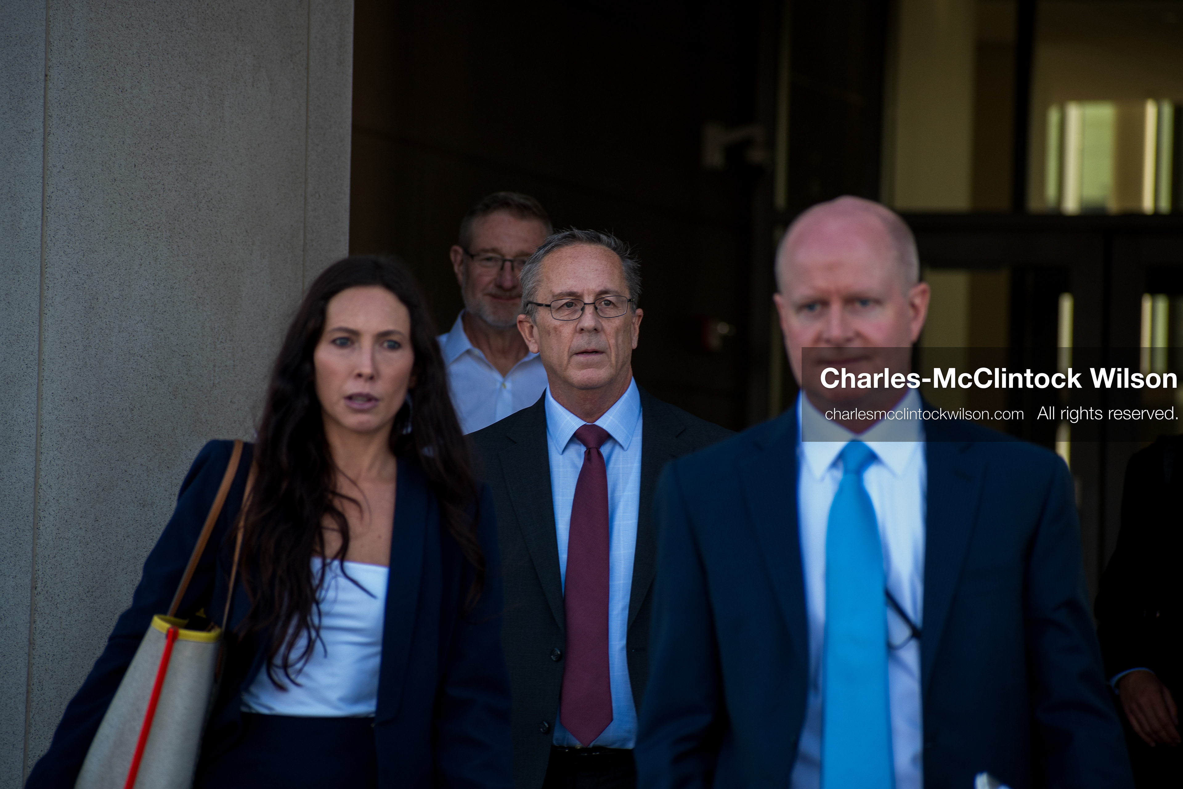 SEPTEMBER 29, 2025 — PROVO, UTAH, USA: Utah County Attorney Jeffrey Gray, center, walks with colleagues outside the Utah County Court ahead of a waiver hearing for Tyler Robinson. Robinson, charged with aggravated murder in the September 10 shooting death of conservative activist Charlie Kirk at Utah Valley University, appeared virtually for the proceedings. (Credit Image: © Charles‑McClintock Wilson / ZUMA Press Wire)