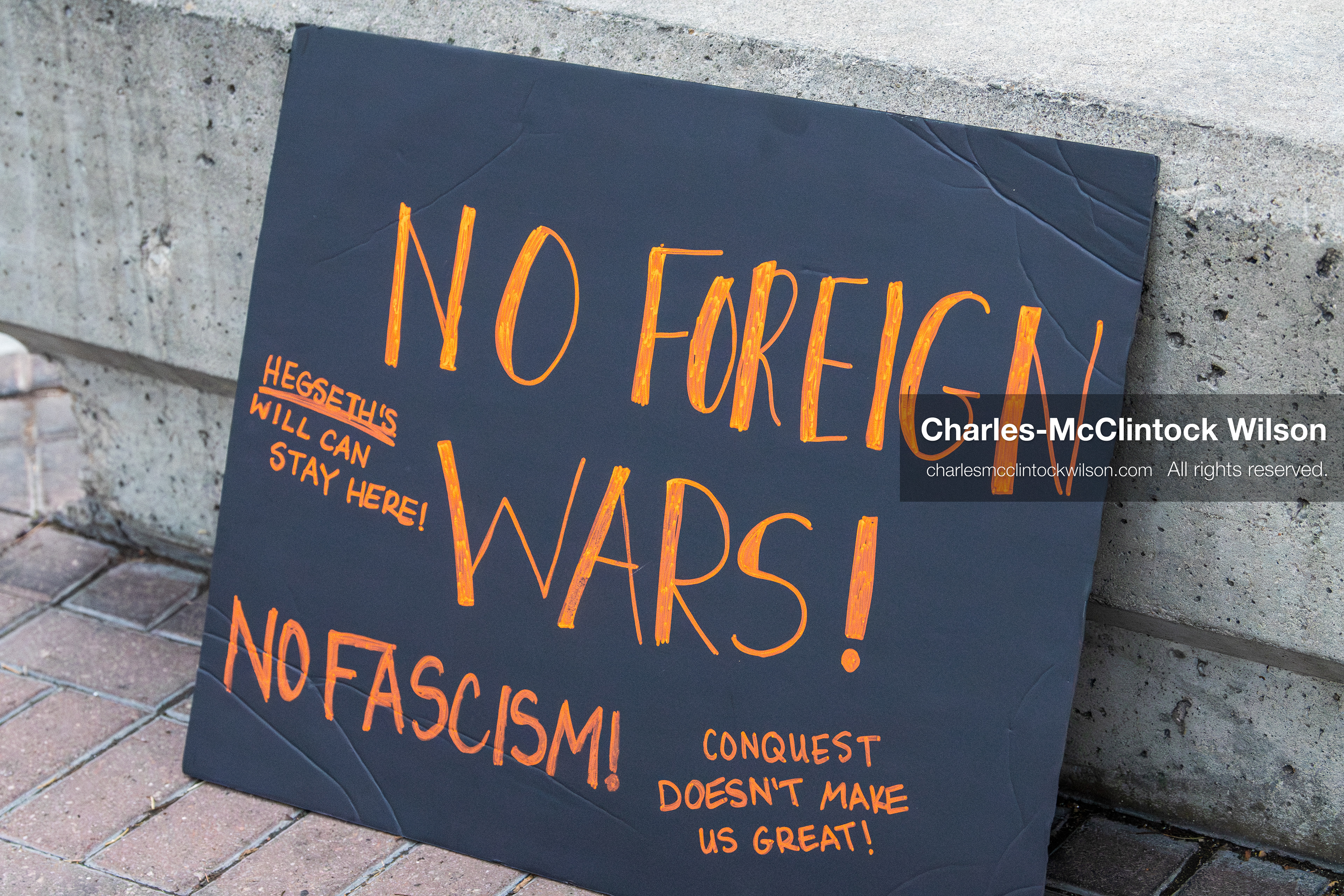 January 3, 2026, Salt Lake City, Utah, USA: A protest sign is seen outside the Wallace Federal Building in Salt Lake City, Utah, during a demonstration against US action in Venezuela. Protesters gathered as part of a nationwide mobilization responding to recent military developments. (Credit Image: (c) Charles‑McClintock Wilson/ZUMA Press Wire)