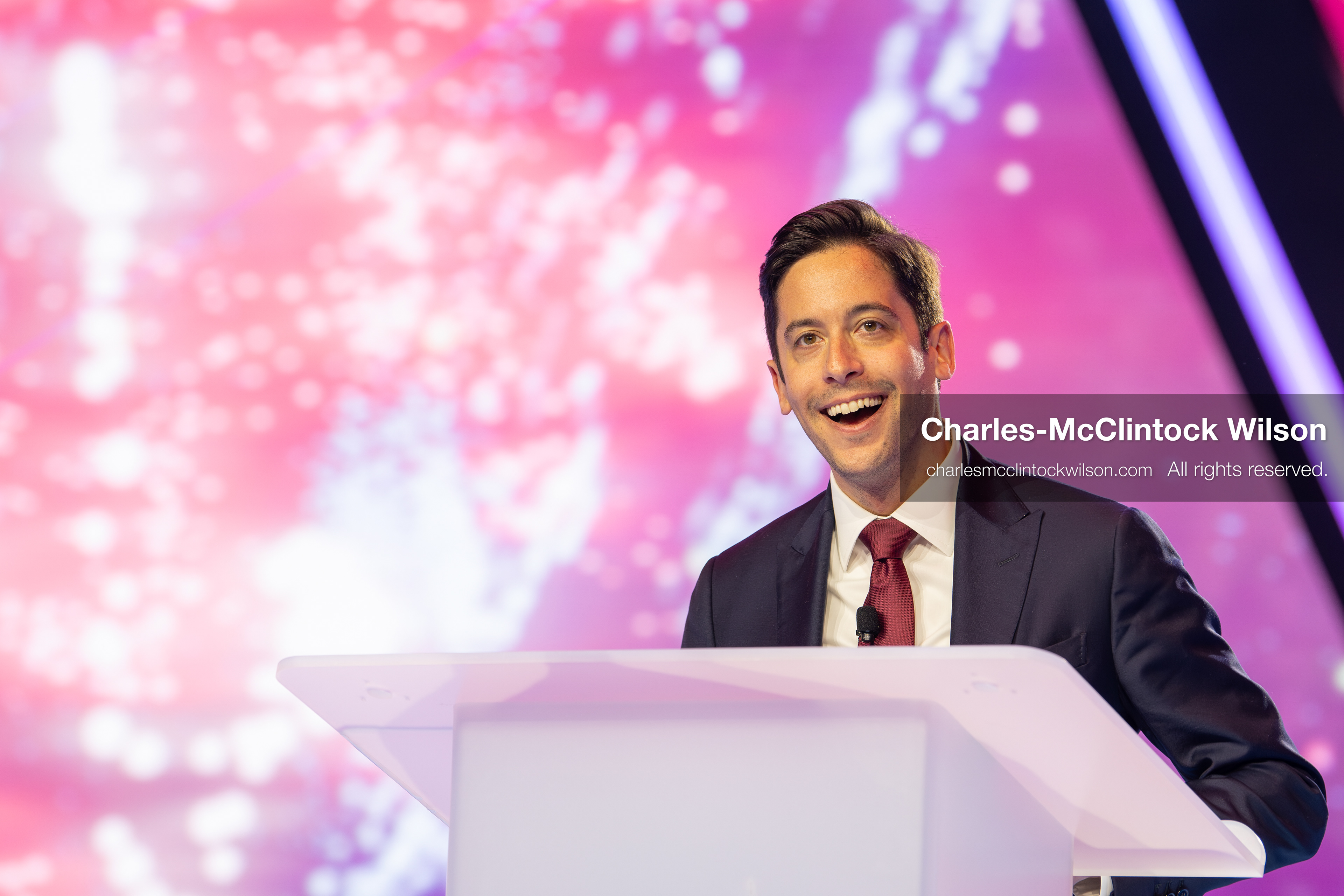 December 18, 2025, Phoenix, Arizona, USA: Michael Knowles speaks during Day One of Turning Point USA’s AmericaFest 2025 at the Phoenix Convention Center in Phoenix, Arizona.