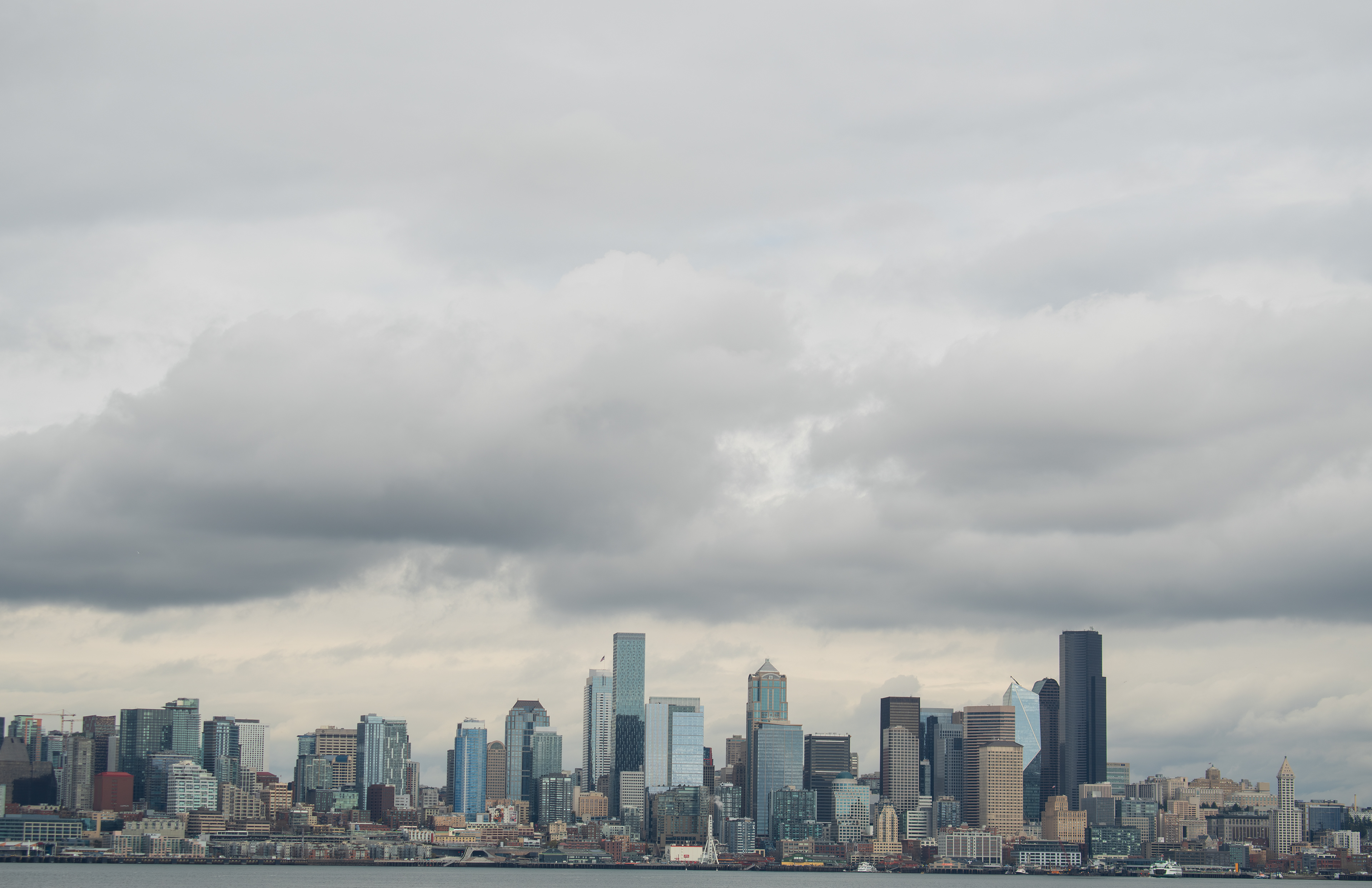 SEATTLE, WA, USA - APR 7, 2025: View of Downtown Seattle in Washington, US. Seattle is the most populous city in the U.S. state of Washington and in the Pacific Northwest region of North America.