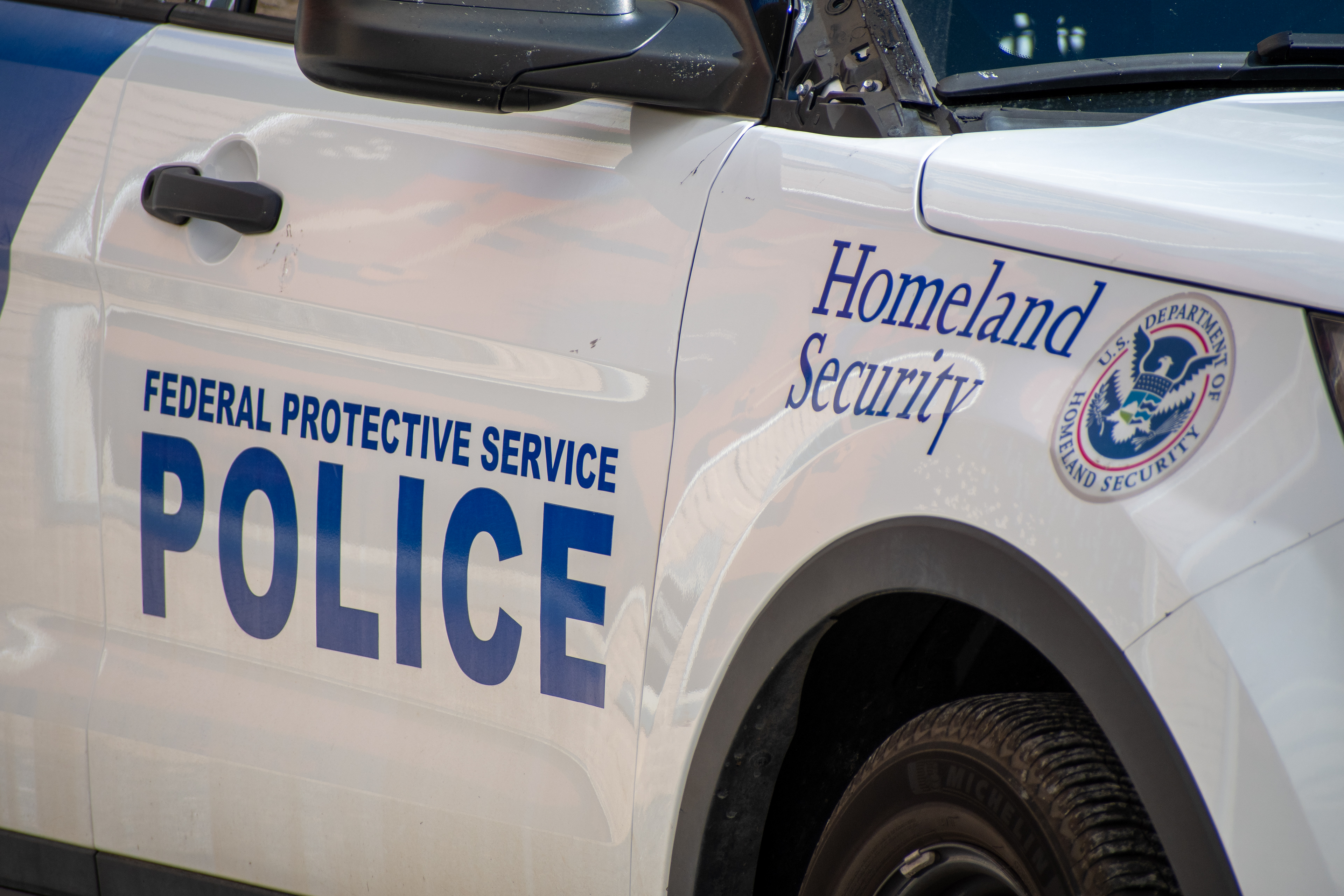 September 15, 2025 – Provo, Utah, United States: A Homeland Security vehicle is seen outside the Utah Valley Convention Center during a Department of Homeland Security career expo aimed at recruiting law enforcement and security personnel. Photograph by Charles‑McClintock Wilson / ZUMA Press Wire 