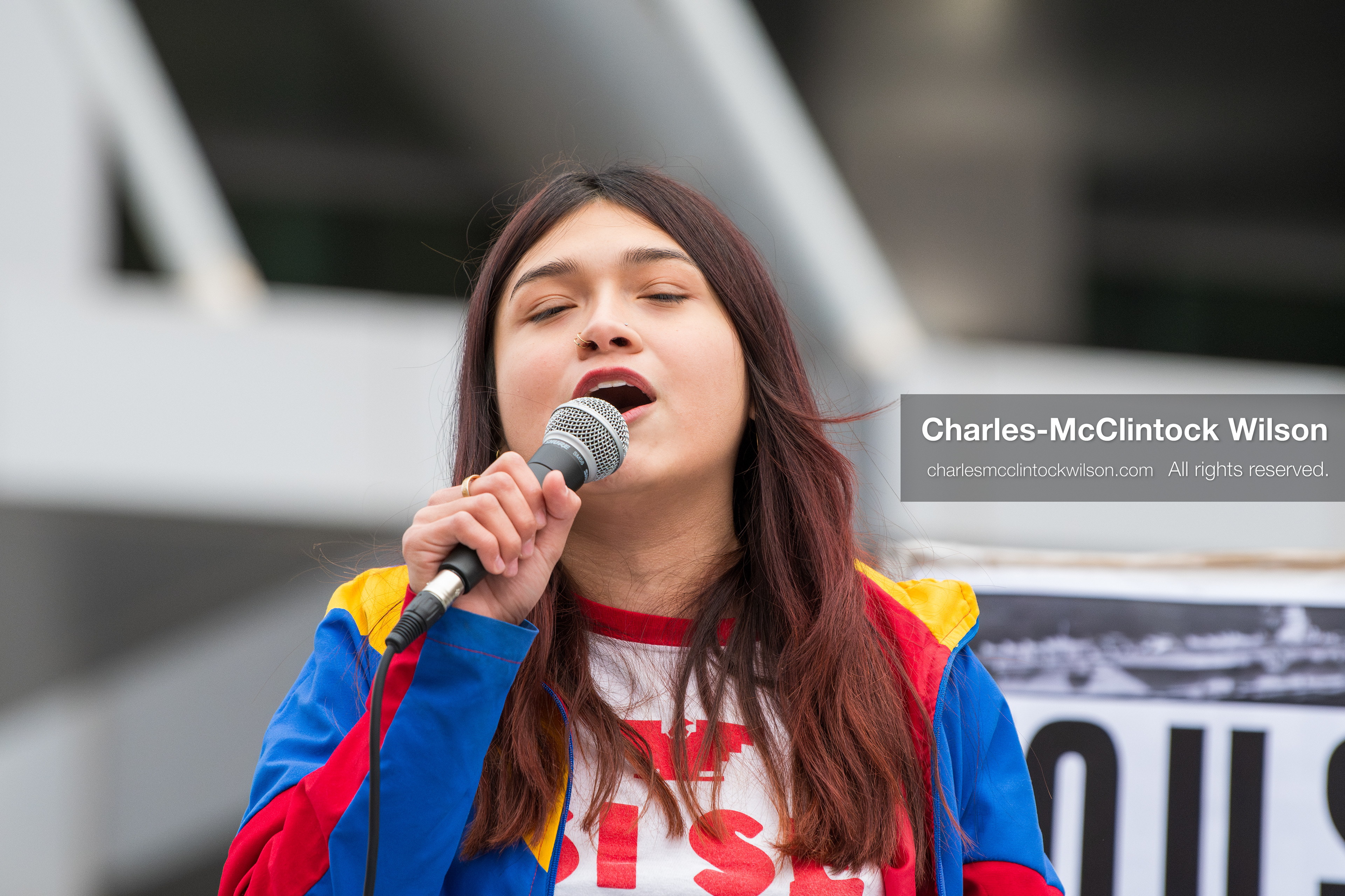January 3, 2026, Salt Lake City, Utah, USA: A speaker addresses demonstrators during a protest against US military action in Venezuela outside the Wallace Federal Building in Salt Lake City, Utah. The protest was part of a nationwide mobilization opposing airstrikes and foreign intervention. (Credit Image: (c) Charles‑McClintock Wilson/ZUMA Press Wire)