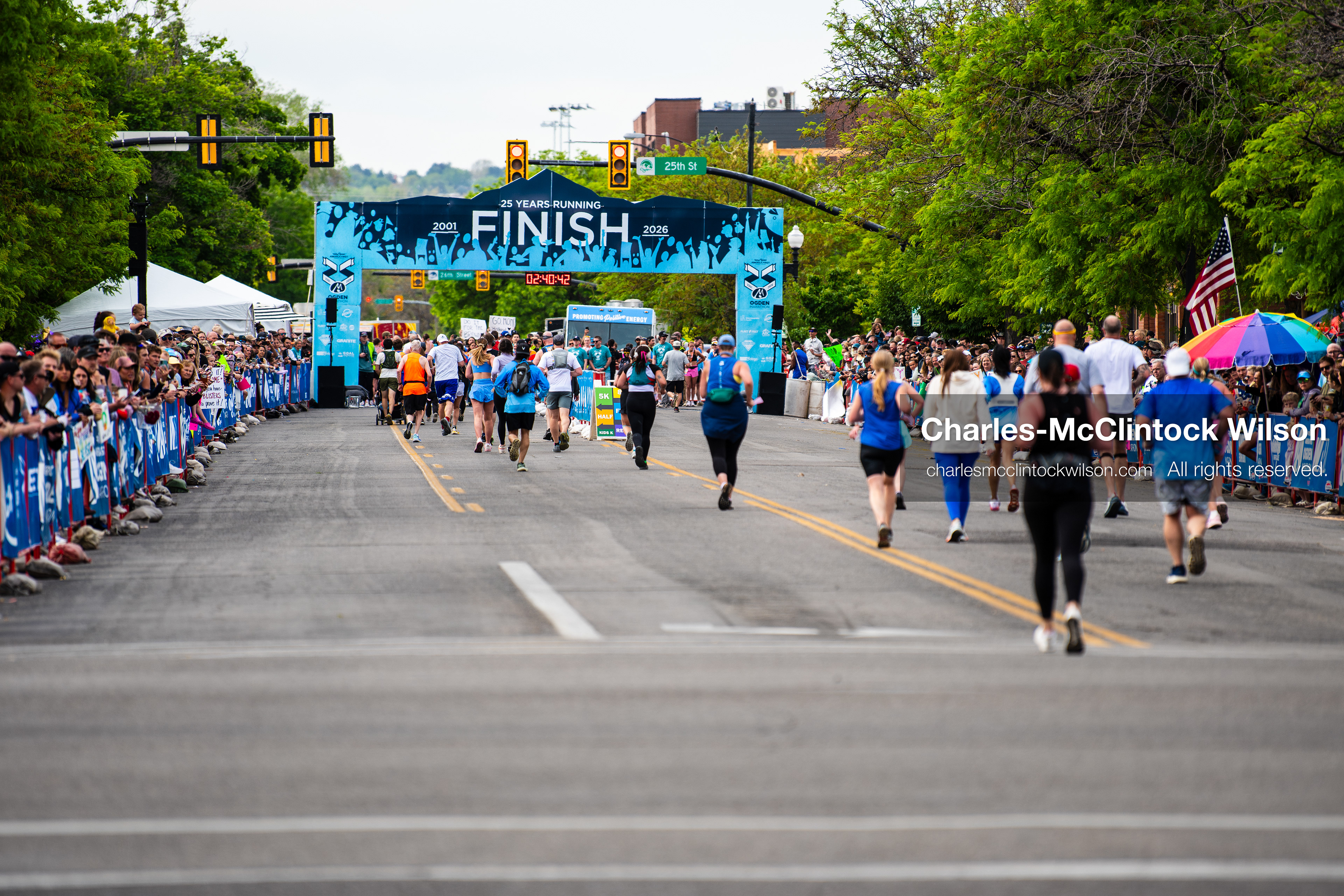 May 16, 2026, Ogden, Utah, USA: Runners head toward the finish line during the 25th Annual America First Ogden Marathon in Ogden, Utah, on Saturday, May 16, 2026. (Credit Image: © Charles-McClintock Wilson/ZUMA Press Wire)