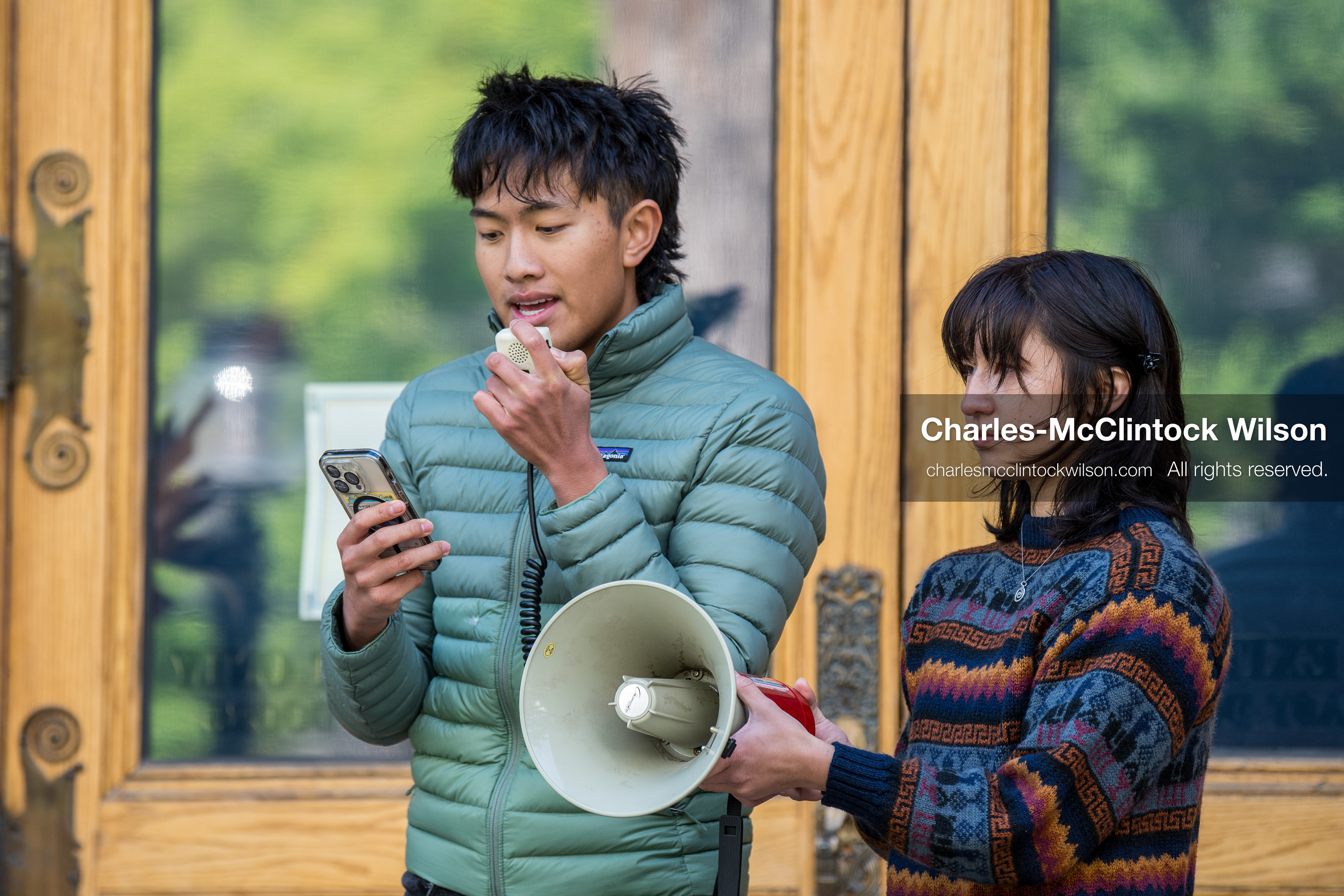April 22, 2026, Salt Lake City, Utah, USA: Participants speak during an Earth Day event hosted by Sunrise University of Utah at the Salt Lake City and County Building. The gathering brought together students, community members, and speakers to highlight sustainability issues affecting Utah. (Credit Image: © Charles-McClintock Wilson/ZUMA Press Wire)
