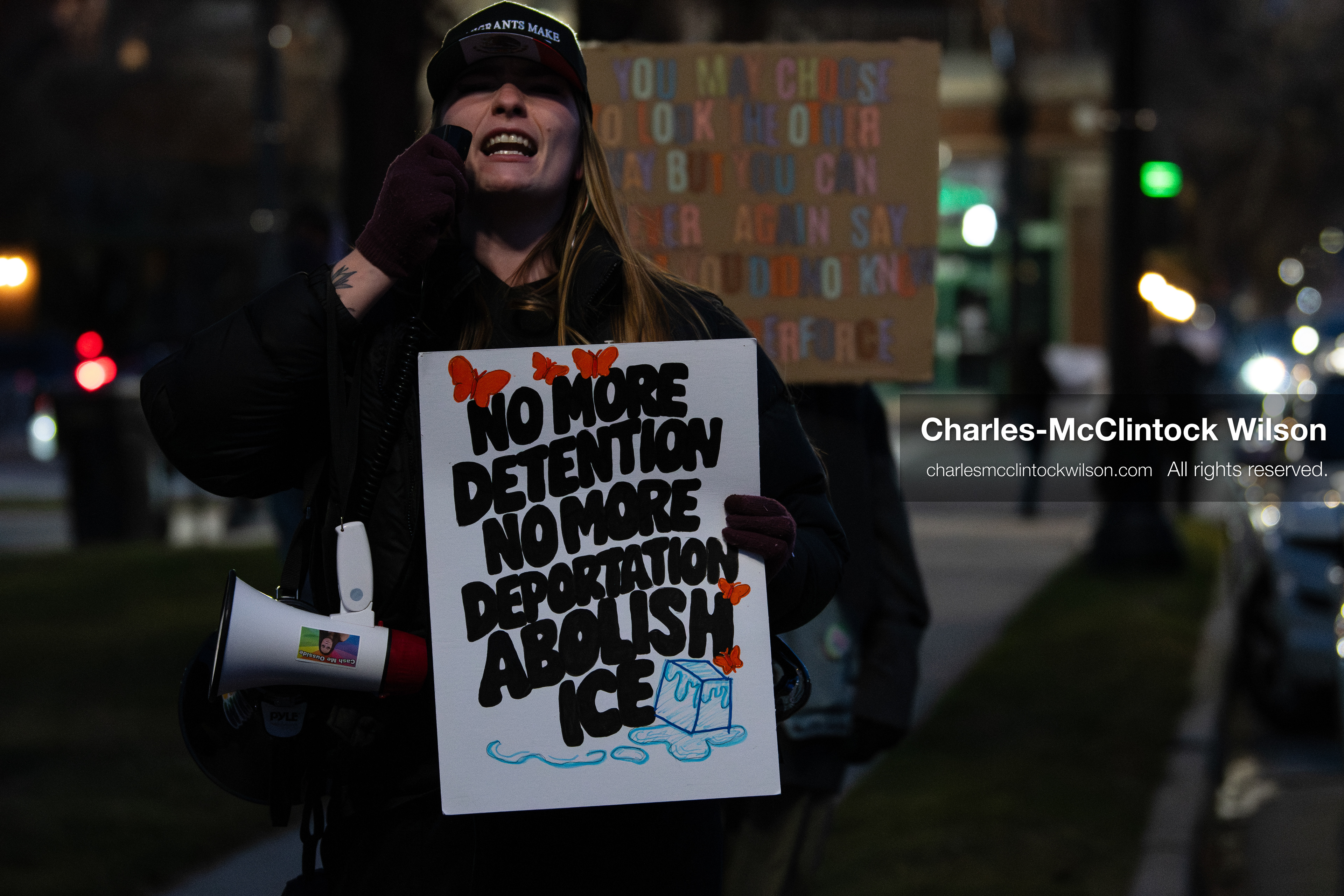 January 8, 2026, Salt Lake City, Utah, USA: A demonstrator holds a sign during an anti ICE protest at Pioneer Park in Salt Lake City Utah on Jan 8 2026. The rally followed the death of Renee Nicole Good a Minneapolis woman who was fatally shot during an encounter with immigration authorities and drew hundreds calling for accountability and changes to enforcement practices. (Credit Image: © Charles-McClintock Wilson/ZUMA Press Wire)