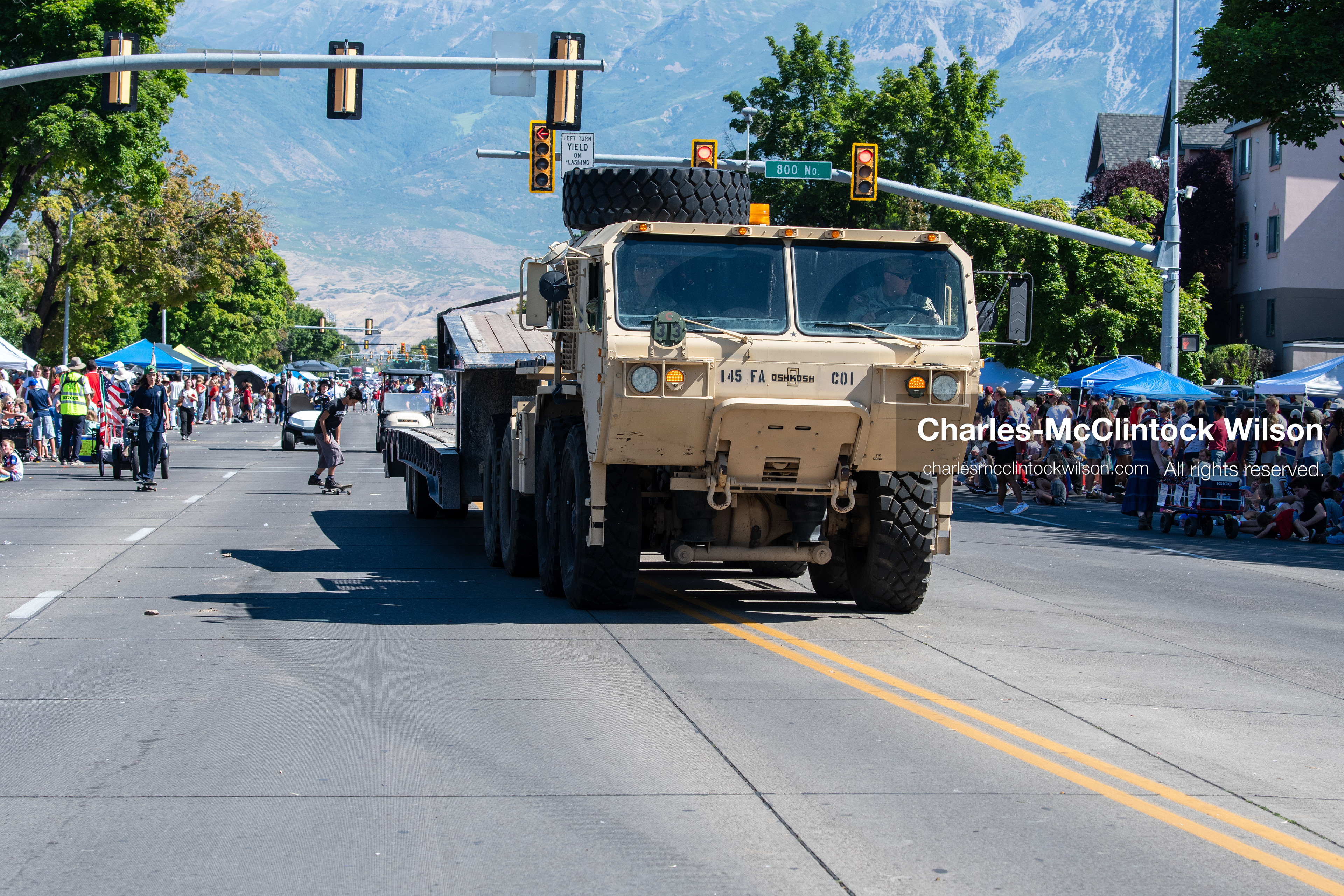 July 4, 2026, Provo, Utah, USA: A modern military tactical truck moves along the parade route during America's Freedom Festival Grand Parade in Provo, Utah, Saturday, July 4, 2026. The annual event drew thousands of spectators to the downtown corridor. (Credit Image: © Charles-McClintock Wilson/ZUMA Press Wire)