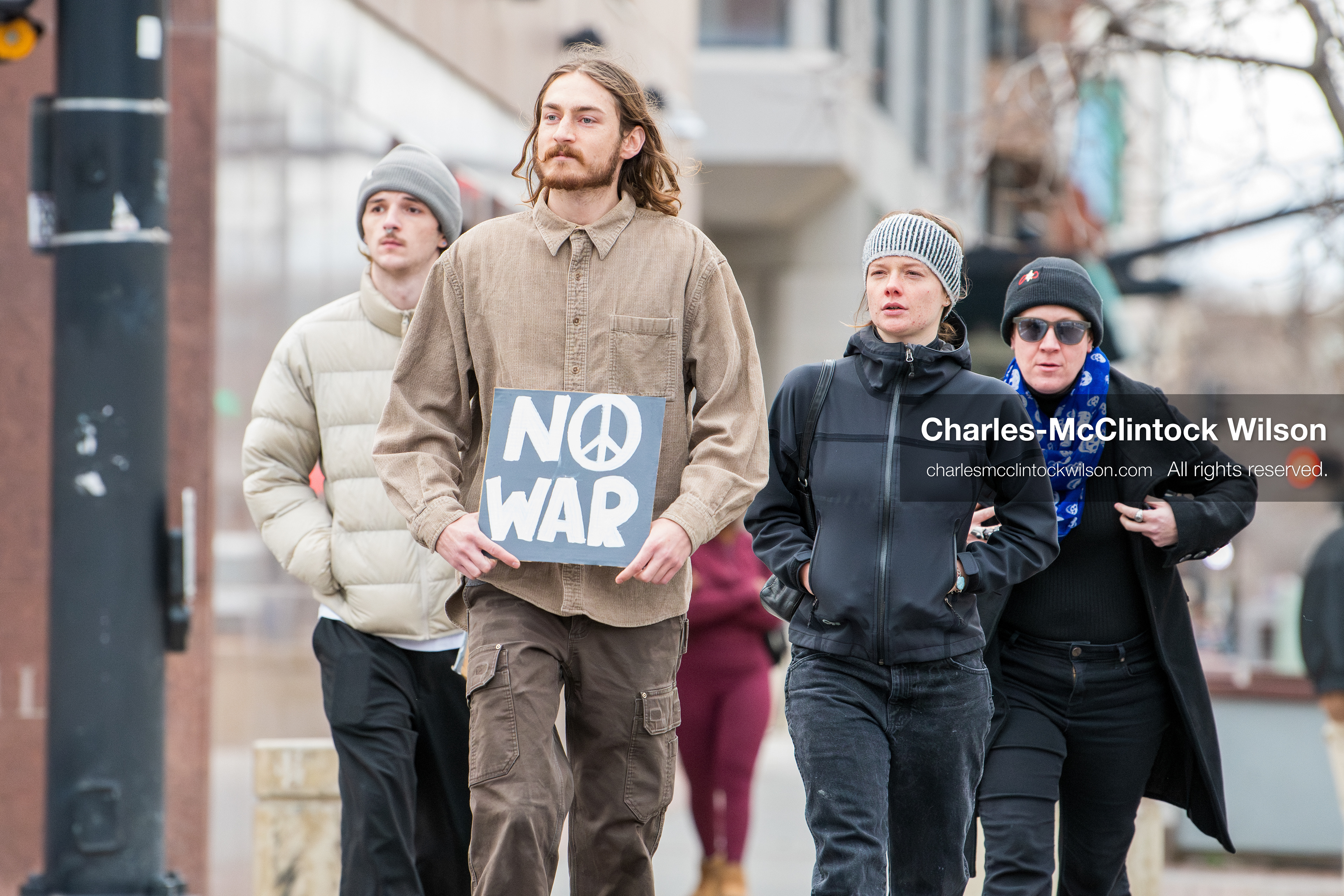 January 3, 2026, Salt Lake City, Utah, USA: A protester holds a sign during a demonstration against US action in Venezuela outside the Wallace Federal Building in Salt Lake City, Utah. The protest was part of a nationwide mobilization responding to recent military developments. (Credit Image: (c) Charles‑McClintock Wilson/ZUMA Press Wire)