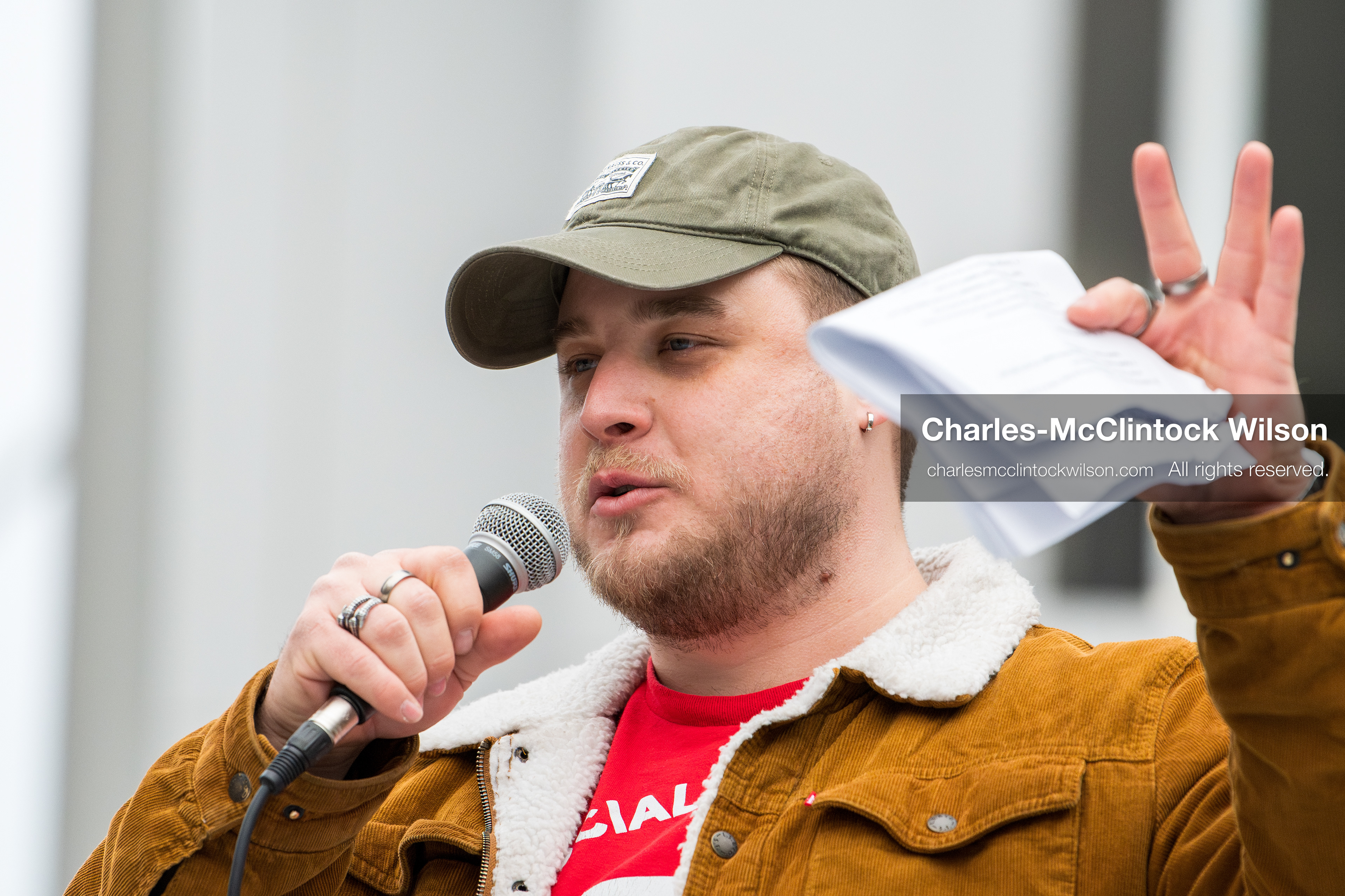 January 3, 2026, Salt Lake City, Utah, USA: A speaker addresses demonstrators during a protest against US military action in Venezuela outside the Wallace Federal Building in Salt Lake City, Utah. The protest was part of a nationwide mobilization opposing airstrikes and foreign intervention. (Credit Image: (c) Charles‑McClintock Wilson/ZUMA Press Wire)