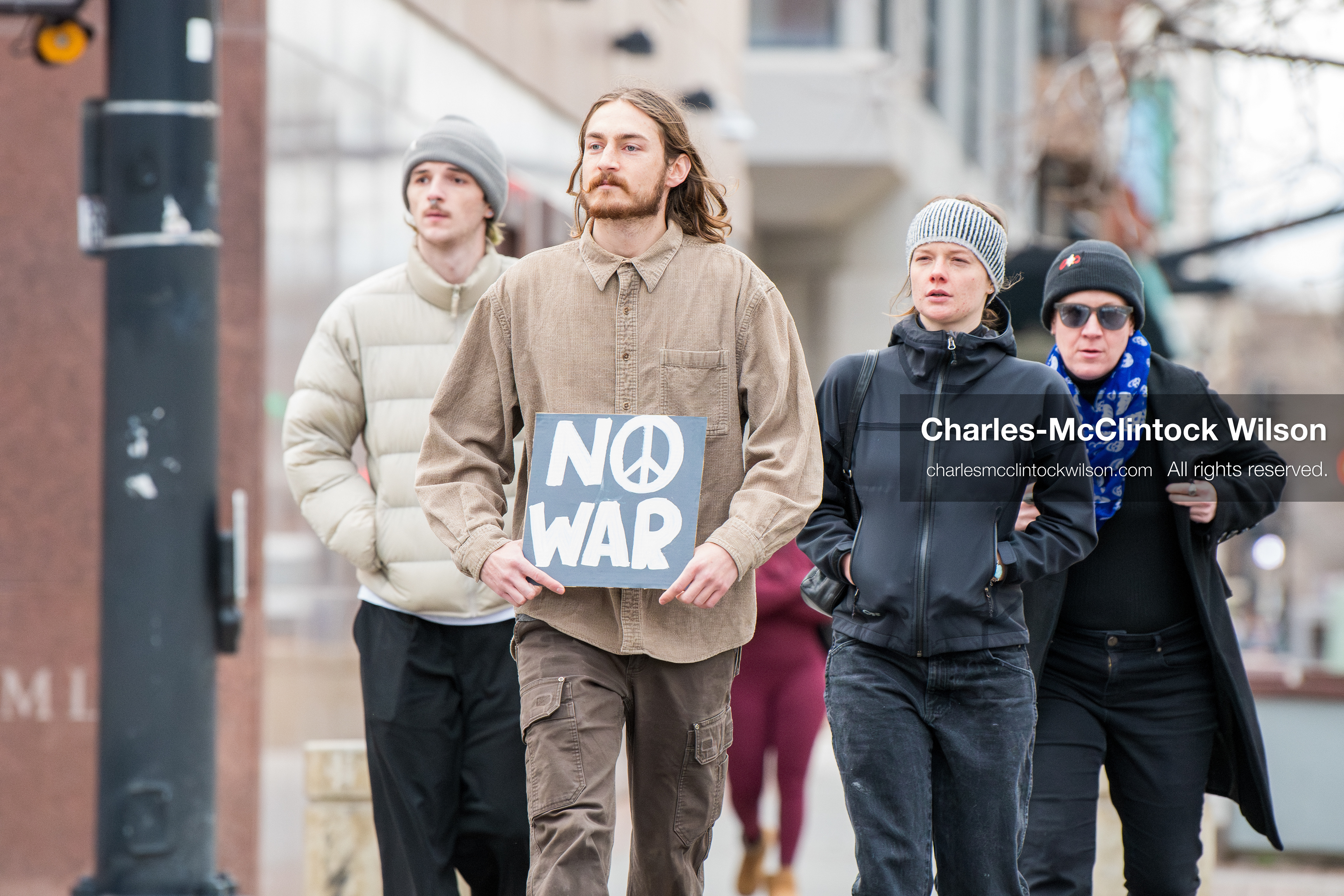 January 3, 2026, Salt Lake City, Utah, USA: A protester holds a sign during a demonstration against US action in Venezuela outside the Wallace Federal Building in Salt Lake City, Utah. The protest was part of a nationwide mobilization responding to recent military developments. (Credit Image: (c) Charles‑McClintock Wilson/ZUMA Press Wire)