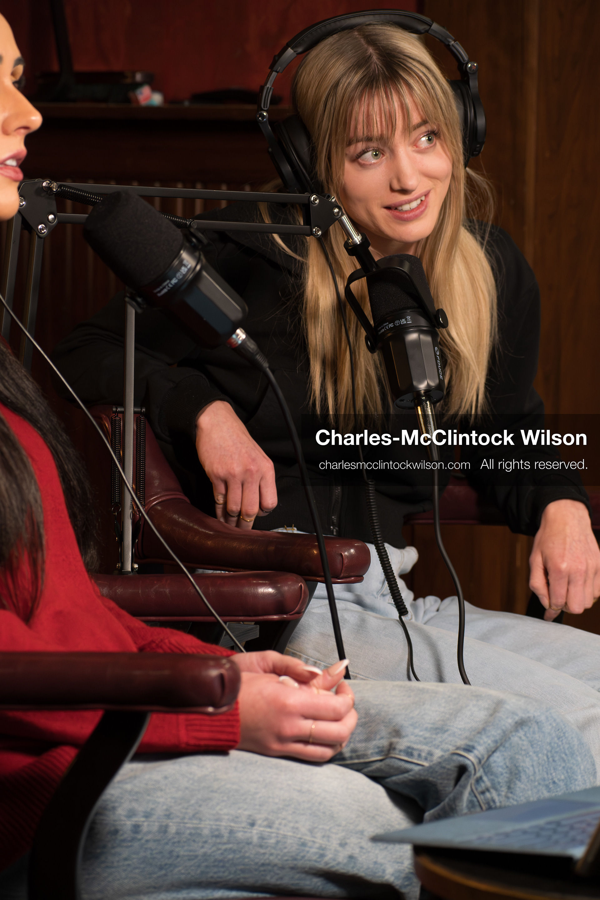 November 22, 2025 – Salt Lake City, Utah, USA: Brandi Siciliani and Billie Webb speak during the recording of an episode of The Brandi & Billie Show, an independent podcast known for its long-form commentary on politics, culture, and major world events. (Credit Image: © Charles‑McClintock Wilson)